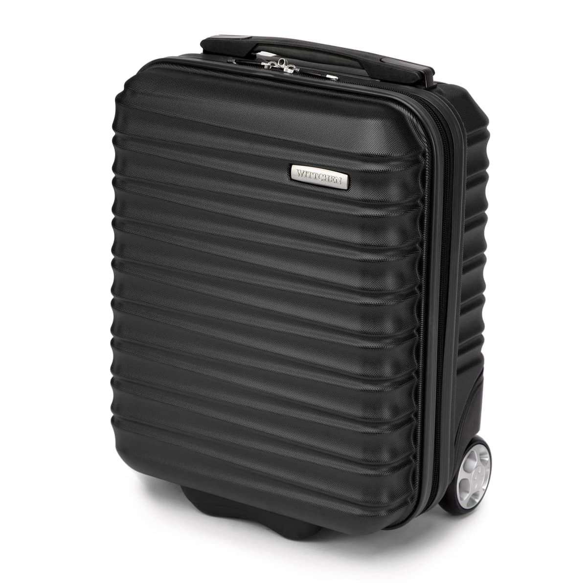 WITTCHEN Maleta Grande Trolley ABS rígido para facturación con 4 Ruedas giratorias Cerradura de combinación asa telescópica Groove Line Negro Ryanair/Vueling/Iberia/easyJet/Iberia Express — view 51