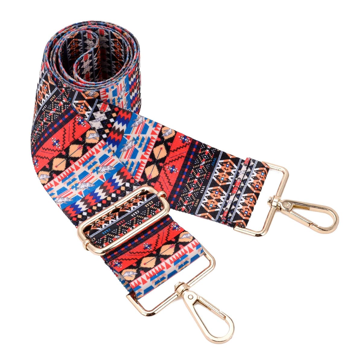 ZOOEASS Wide Shoulder Strap, Guitar Style Adjustable Purse Strap with Gold Buckle Replacement Woven Crossbody Straps for Handbags((3.8CM) Shining Black) — view 80