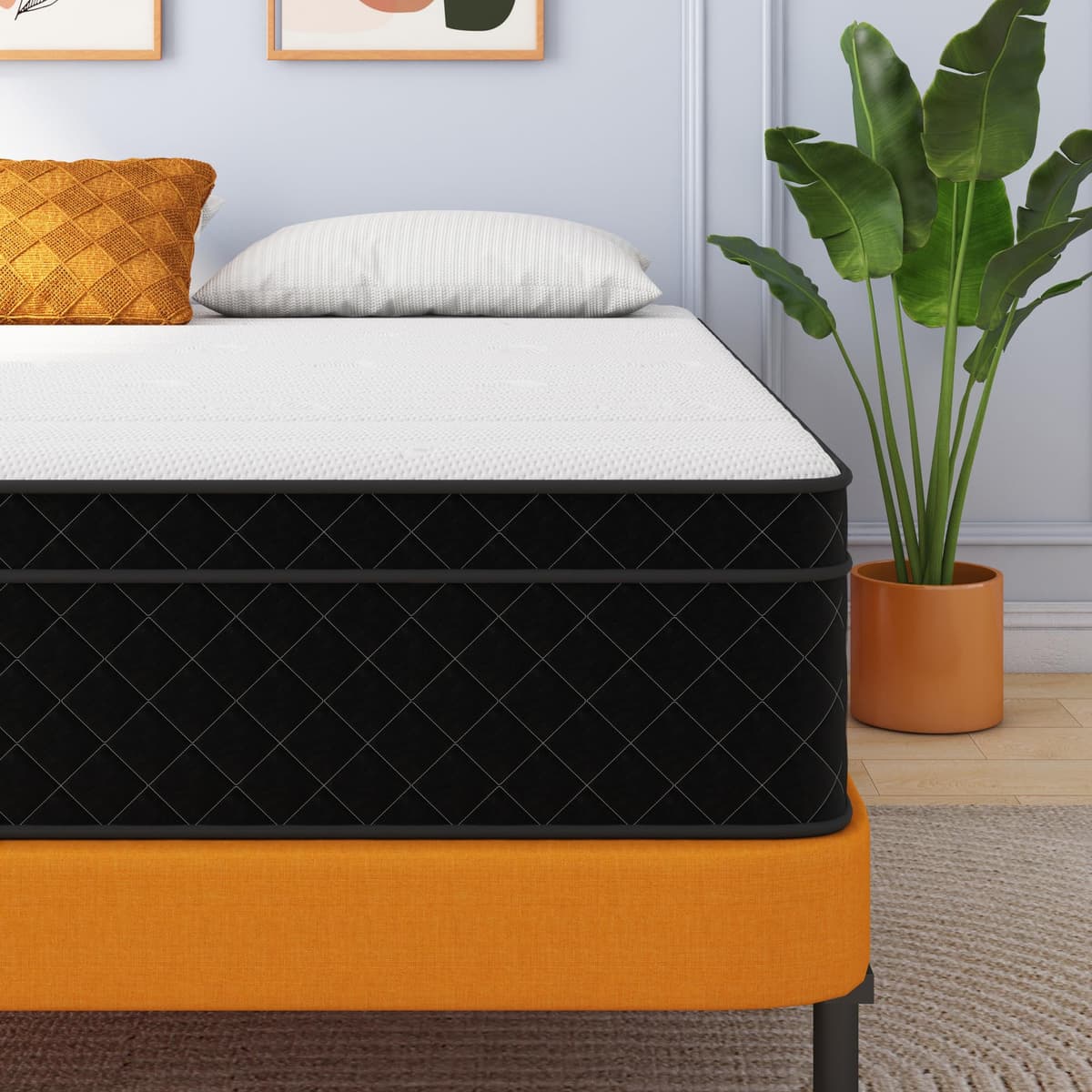 Mattress Queen Size, Swbvs 10 Inch Memory Foam with with Pokect Spring Hybrid Firm Queen Mattress in a Box Pressure Relief & Supportive Matelas — view 12