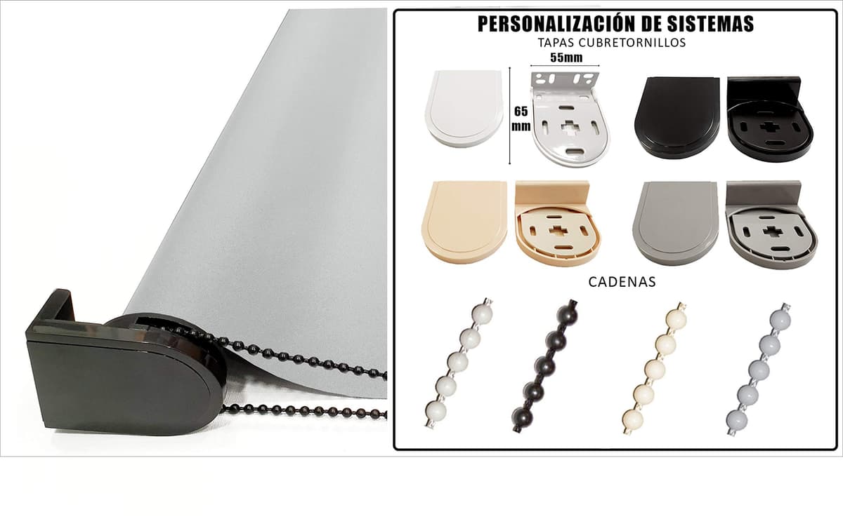 Estor Eclipse/Opaco Y TÉRMICO con Cadena de Repuesto: para Interior/Exterior/Medidas Ancho X AltoContactaremos para Ajuste sin Cargo Color: Blanco. Medidas: 115cm x 160cm — view 6