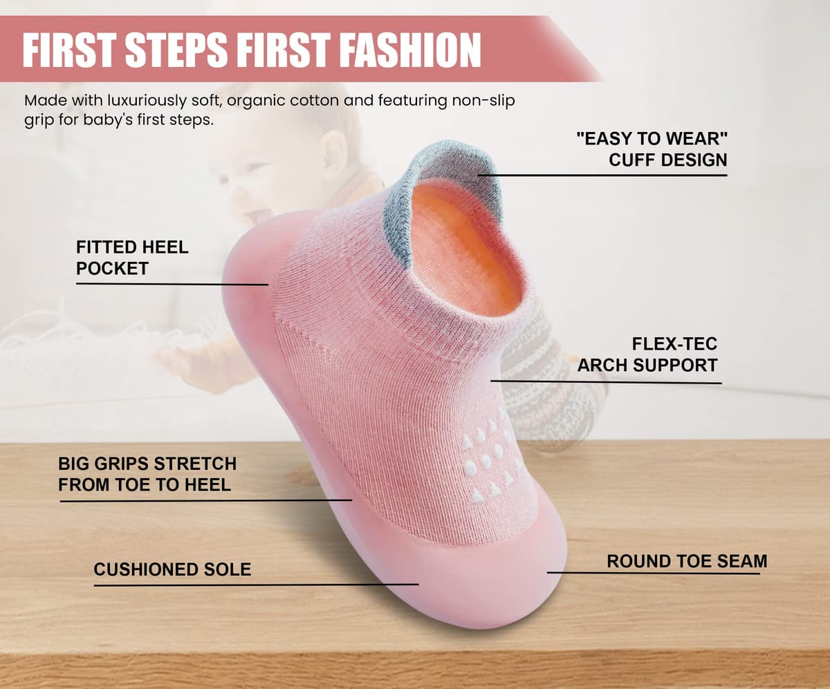 Baby Shoes Boys Girls First Walking Shoes Non Slip Soft Sole Sneakers Toddler Infant Babygirl Sock Shoes — view 5