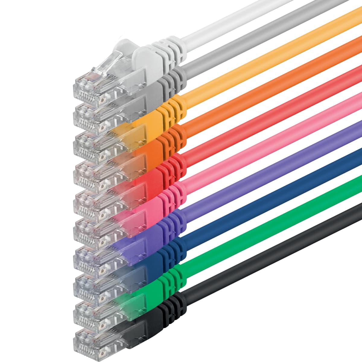 1aTTack.de 0.25m - black - 10 pieces - (PACK) - CAT.6 CAT6 Ethernet LAN network cable 1000 Mbit/s patch cable — view 205