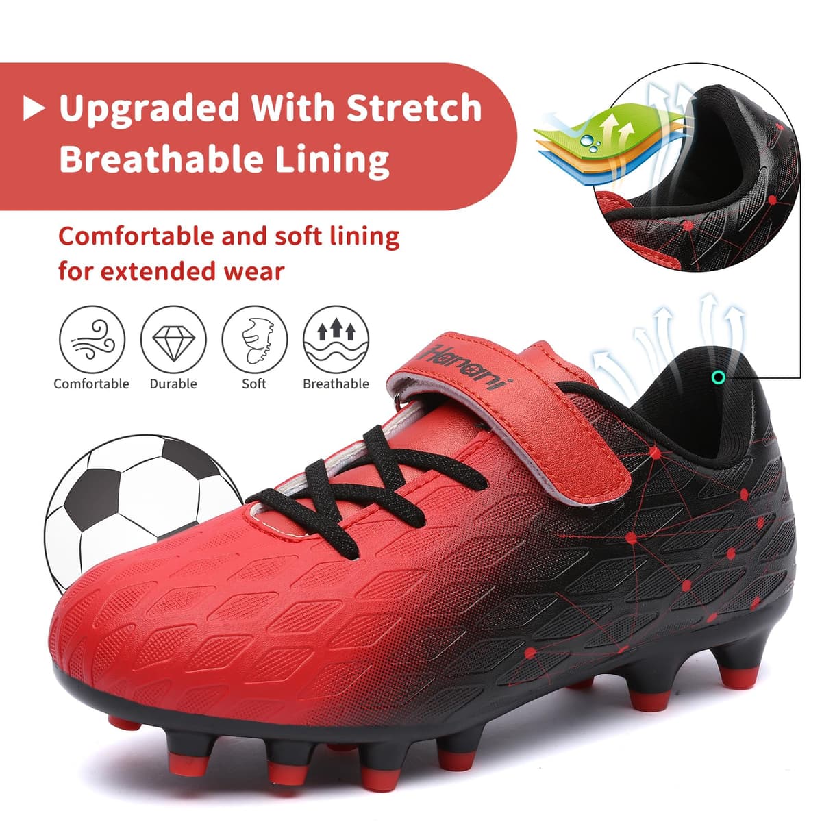 Boys Football Boots Shoes Kids Girls FG/AG Soccer Athletics Training Sport Running Shoes Profession Competition Teenager Indoor Outdoor Cleats Sneakers for Unisex — view 4