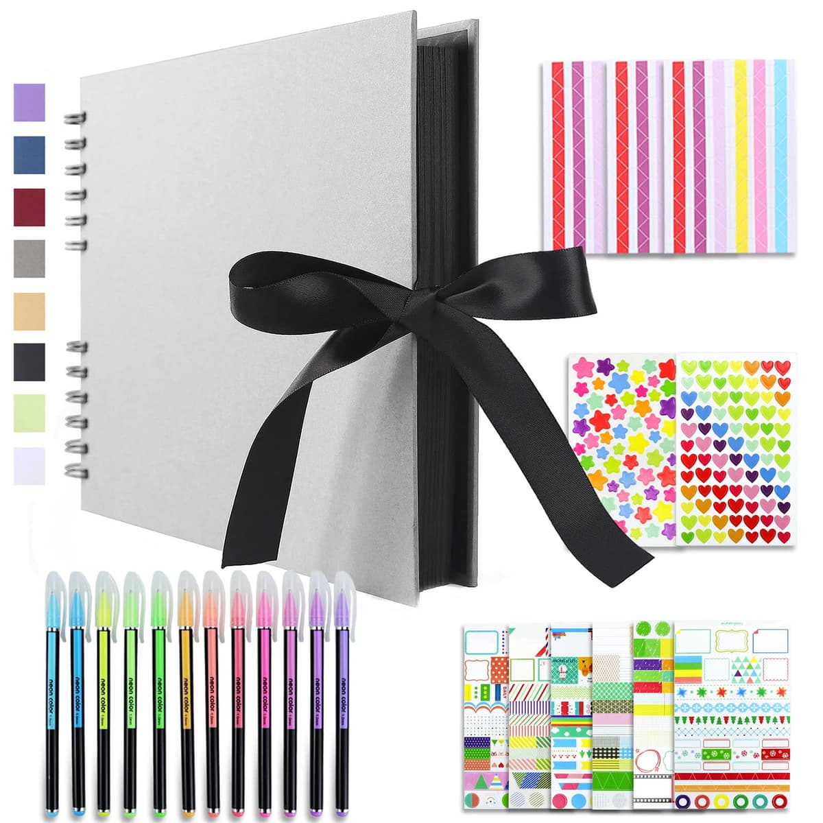 Vienrose Álbum de Fotos Scrapbook 10x15 cm Álbum de Recortes para Pegar y Escribir 80 Negra Páginas Espiral DIY Regalos de Boda Aniversario Bebé Cumpleanos Familiares Navidad, 28,5x21cm, Negro — view 22