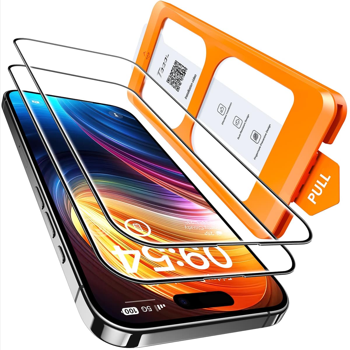 TOCOL Protector Pantalla para iPhone 17 Pro Max, Alineación Automática para Una Instalación Rápida, Cristal Templado de Dureza 9H Inastillable, HD Transparente, 2 Piezas — view 46