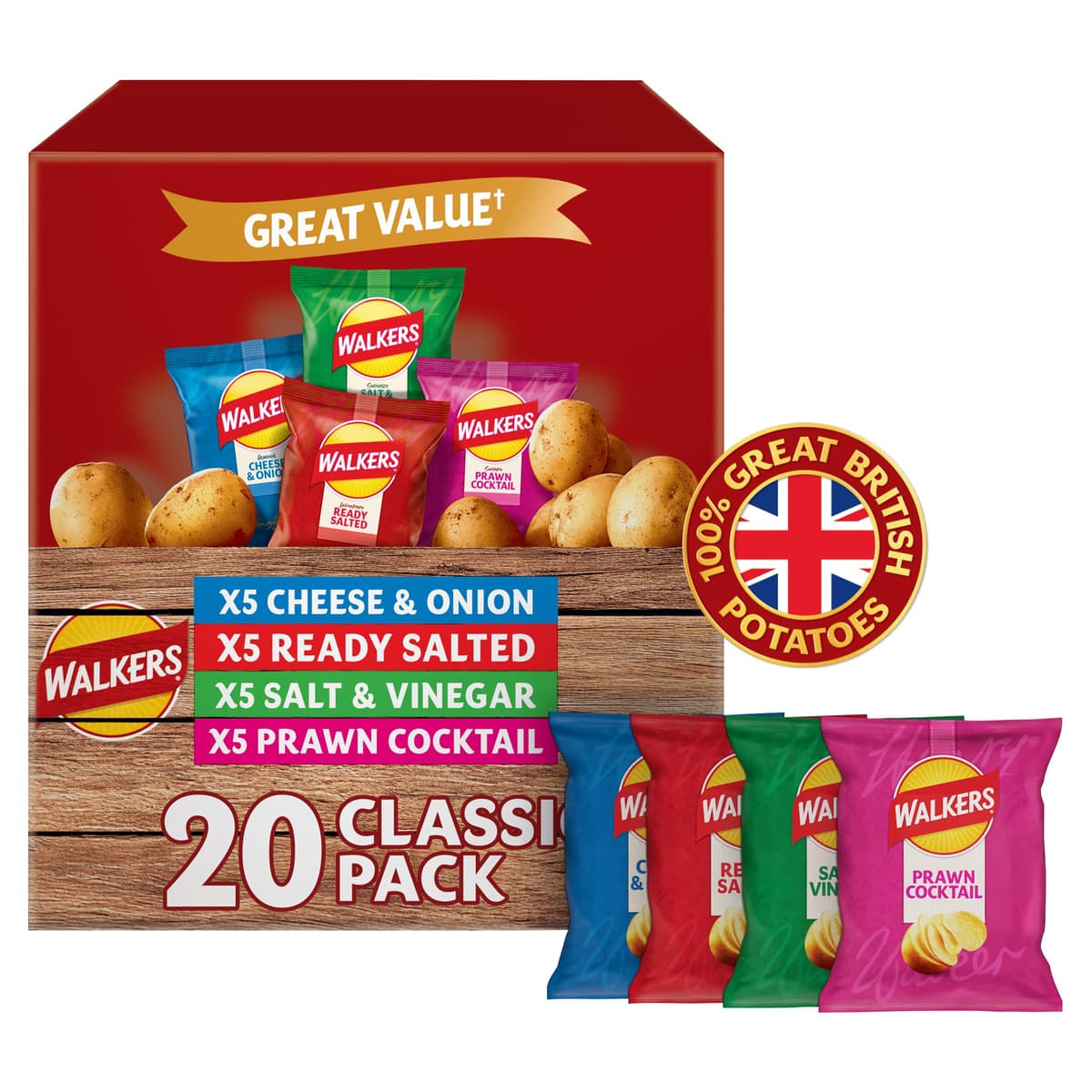 Walkers Classic Variety Multipack Crisps Box 20x25 g — view 3