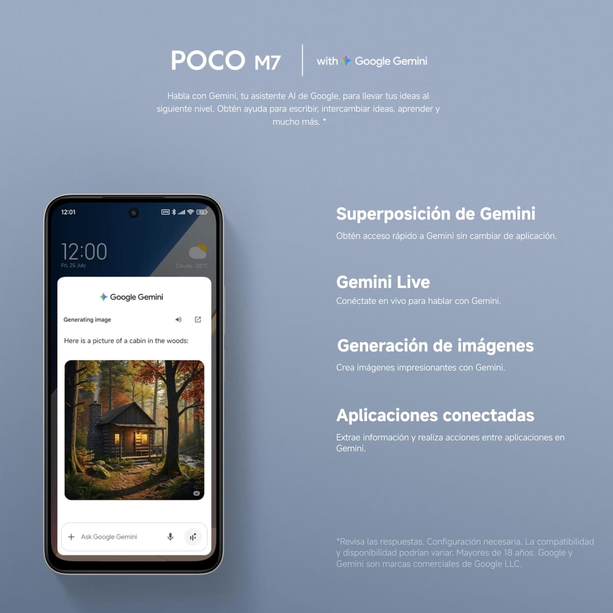 XIAOMI POCO M7 - Smartphone de 8+256GB, Cámara Dual de 50MP con AI, Pantalla inmersiva de 6,9” FHD+, Snapdragon 685, Carga rápida de 33W y Reversible de 18W, Cargador no Incluido, Plata (Versión ES) — view 9