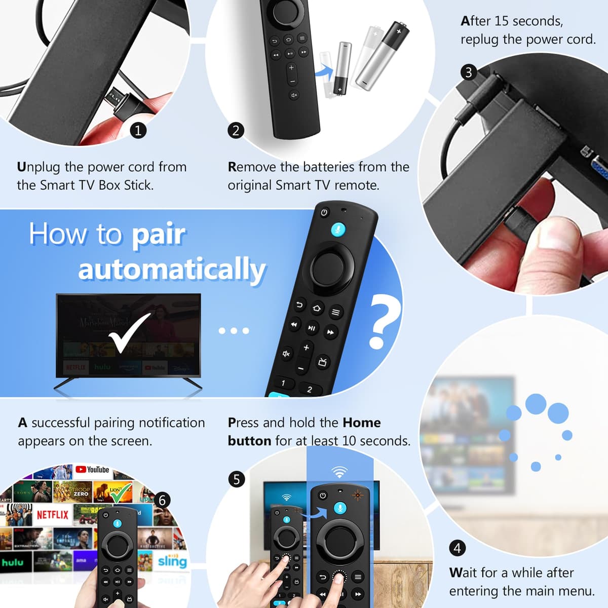 Replacement FireStick Remote Control Compatible with Fire Stick(4K, 4K Max, Lite, HD),TV Cube,Remote for 3rd Gen,Hisense,Insignia Fire Smart TVs — view 3