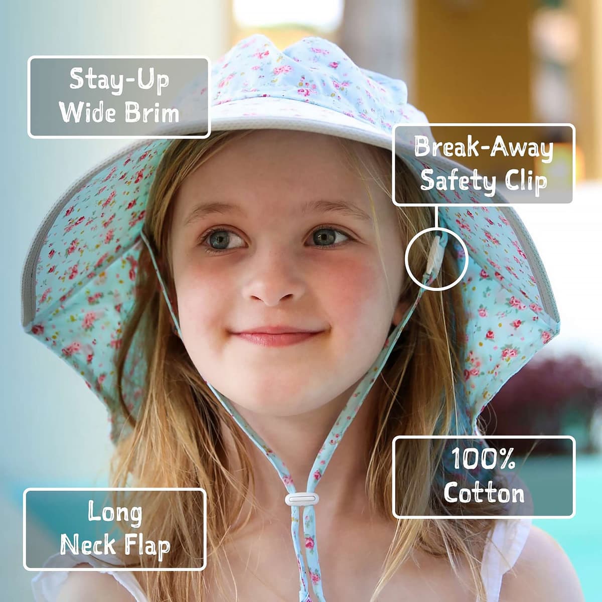 Jan and Jul Breathable and Adjustable Sun-Hat with Neck Flap for Kids — view 4