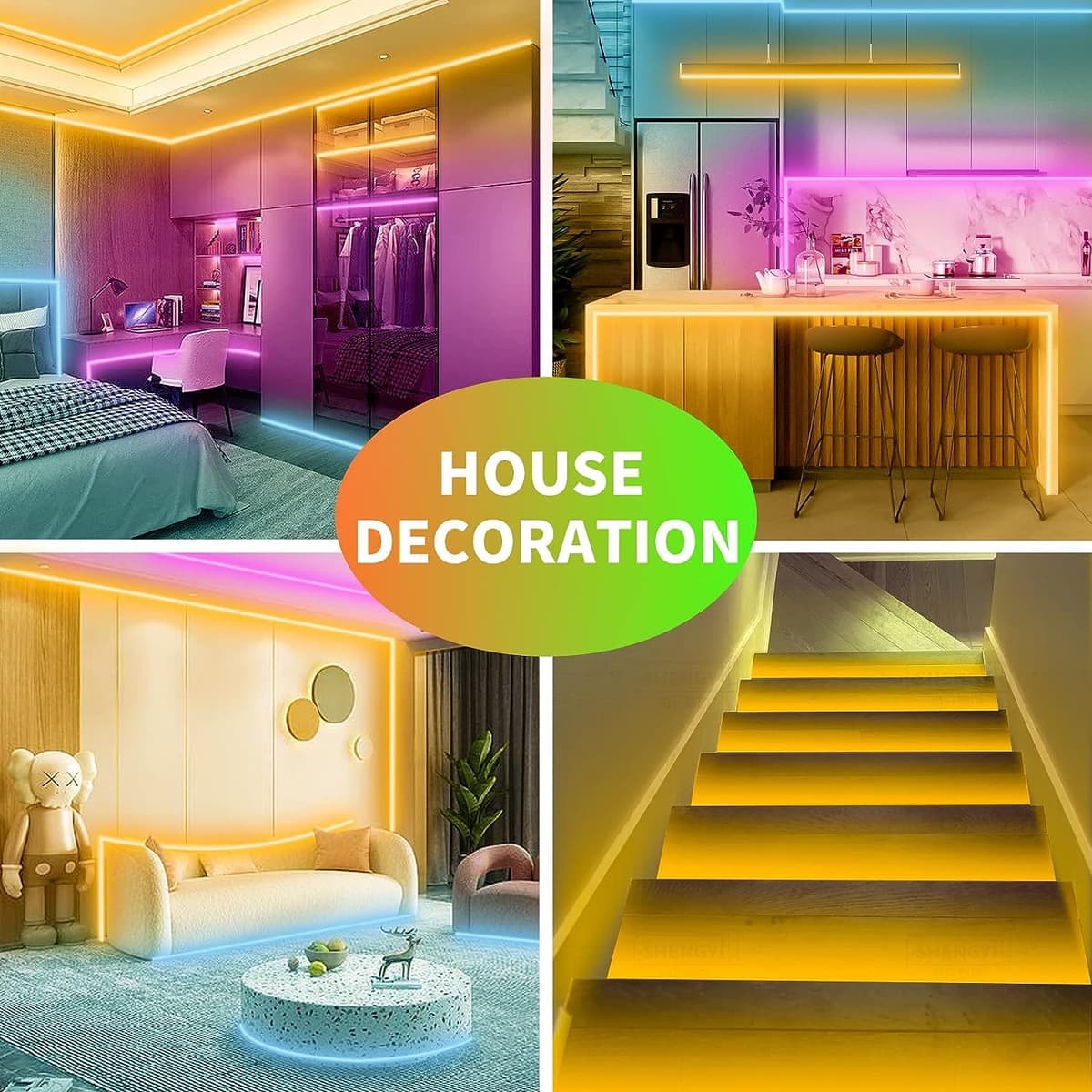 KSIPZE 30m Led Strip Lights RGB Music Sync Color Changing, Led Lights with Smart App Control Remote, Lights for Bedroom Lighting Flexible Home Decoration — view 5