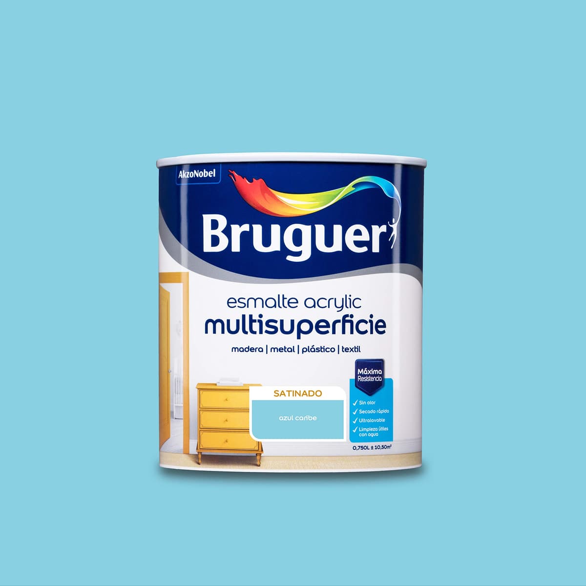 Bruguer Acrylic Multisuperficie Esmalte al agua Satinado - Pintura 750 mL, Blanco Permanente — view 61