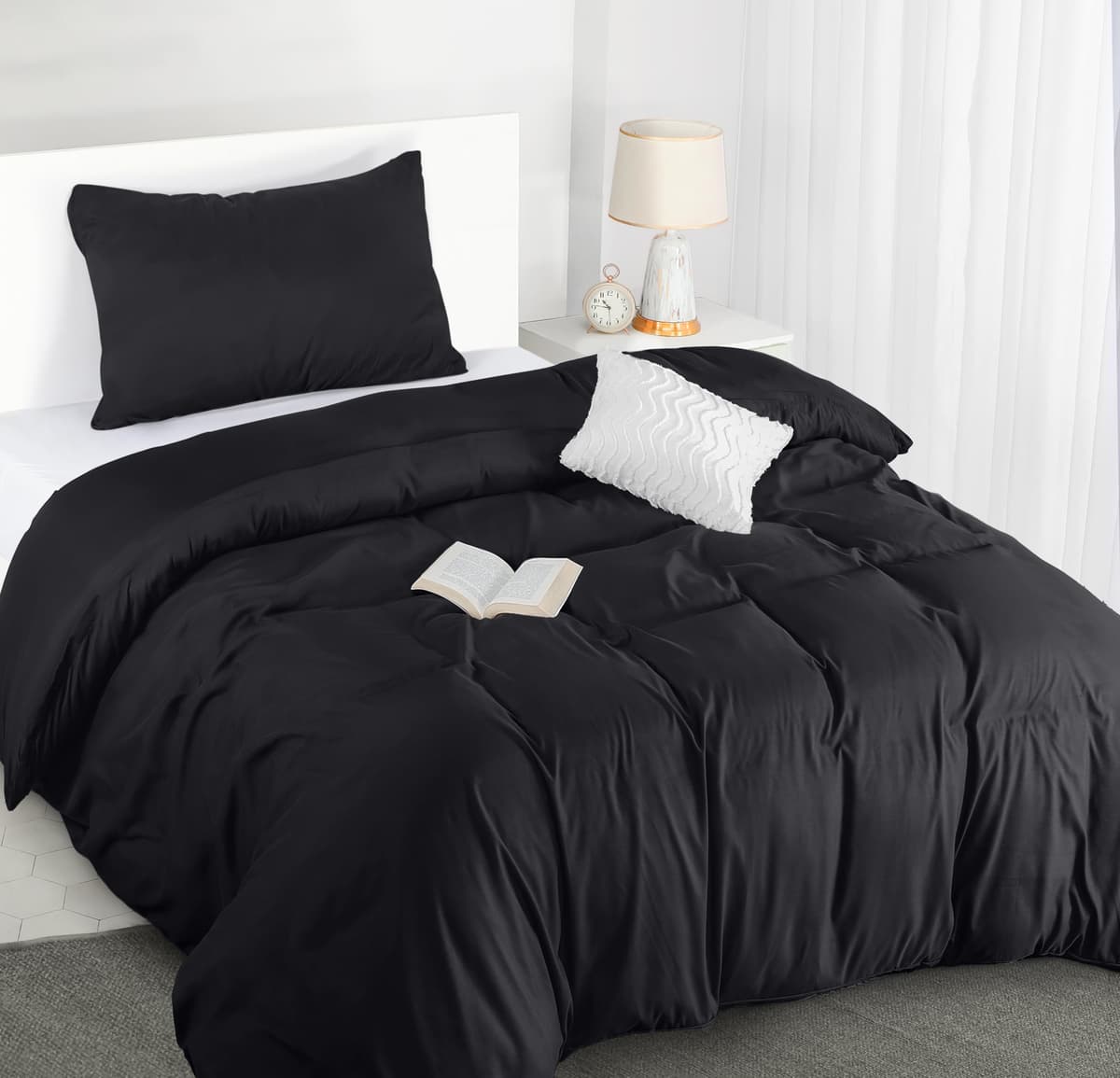 Utopia Bedding Duvet Cover Double - Soft Microfibre Polyester - Bedding Quilt Cover Set, with Pillow cases (Grey) — view 21