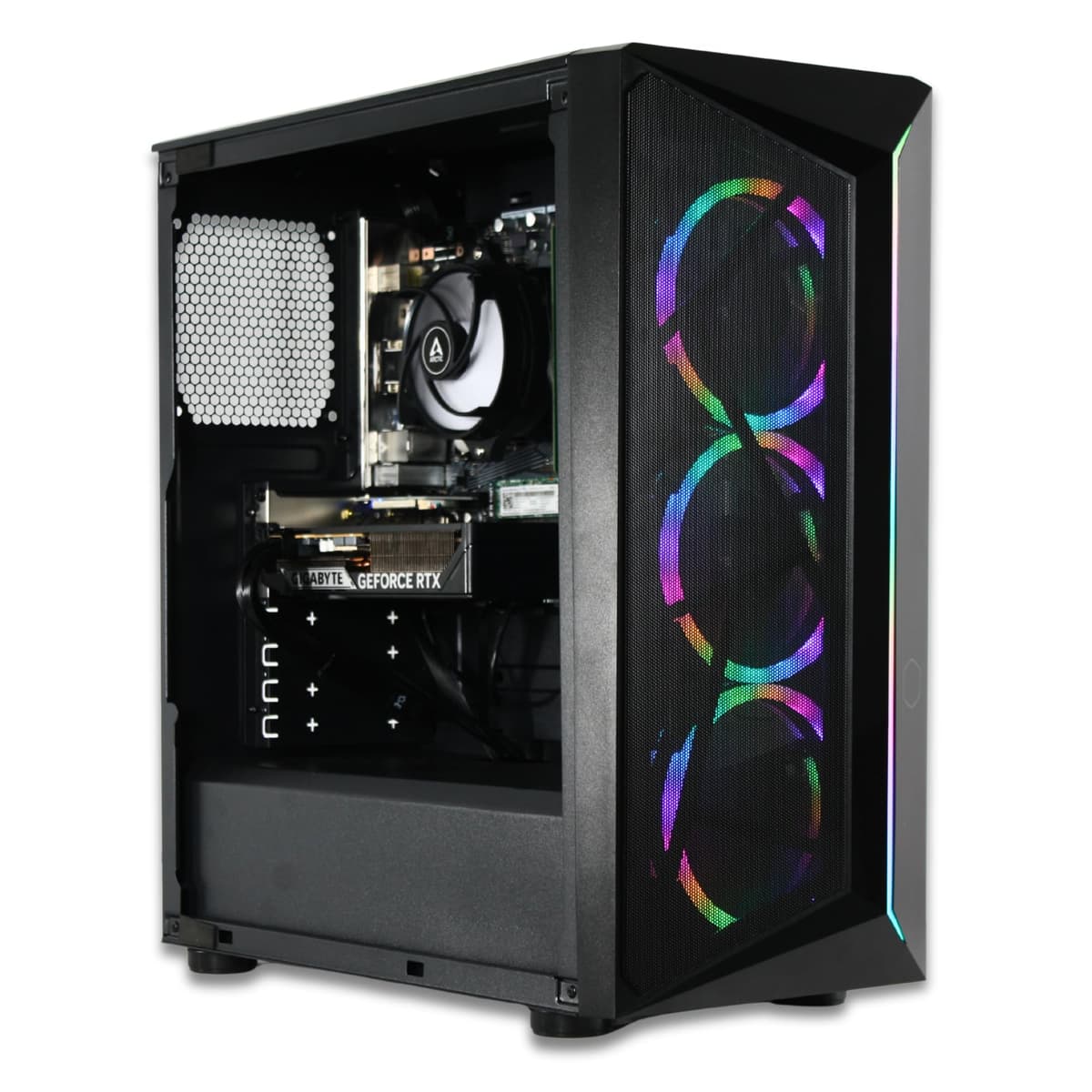 XUM CMP 510 Gaming PC AMD Ryzen 5 5500, RTX 5060 8GB, 32GB DDR4 RAM, 512GB NVMe SSD, 1TB HDD, 650W PSU 80+ Bronze, aRGB, WiFi 5, Windows 11 Home, Creator Gaming, Black Case