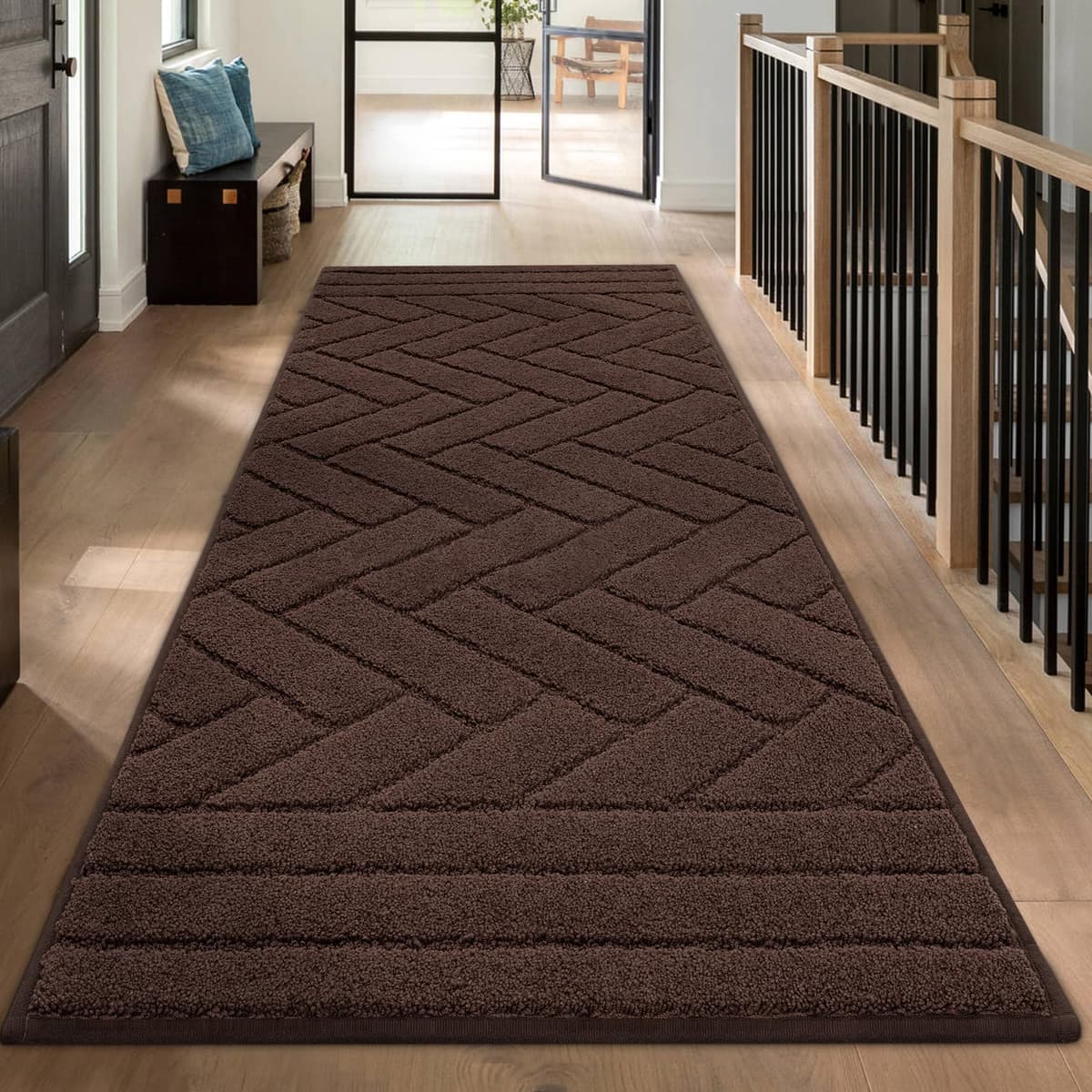 Biscpro Door Mats Indoor,Dirt Trapper Mat Absorbent Non-Slip Low Profile Doormat for Entrance,Inside, Kitchen,Front Door Mat Washable for Pets and Dogs— 50x80cm,Grey — view 77