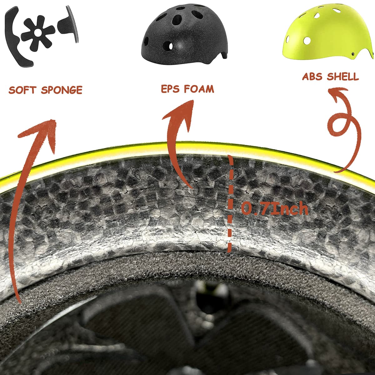 Casco Ajustable para niños y Equipo de protección, Cascos y Almohadillas para Bicicletas para niños pequeños, Rodilleras, Coderas y muñequeras — view 4
