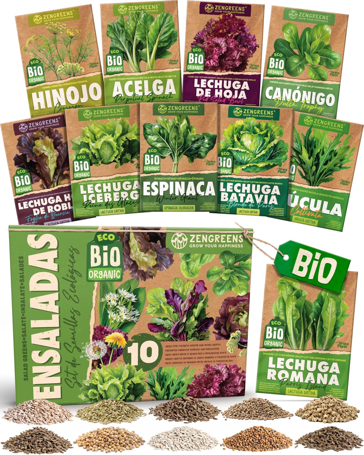 ZenGreens® - Set de semillas de hierbas medicinales y para infusiones eco - 10 variedades para cultivar fácilmente en el jardín, balcón o parterre elevado - Sementes verduras — view 30