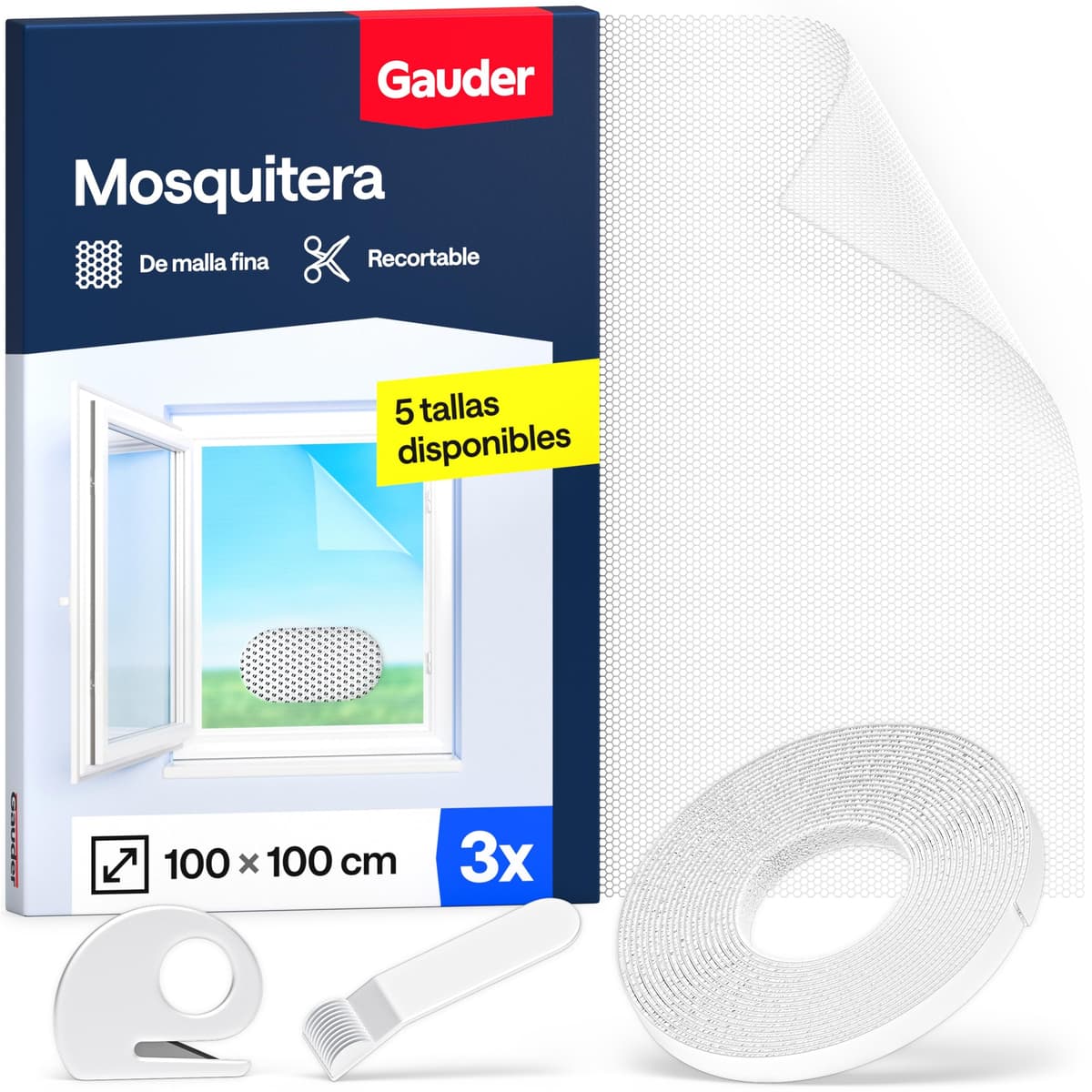 GAUDER Mosquitera para Ventana - Red Anti-Insectos con Cierre de Gancho y Bucle - Protección Adhesiva contra Mosquitos - Malla Autoadhesiva (130 x 150 cm - Bianca) — view 15