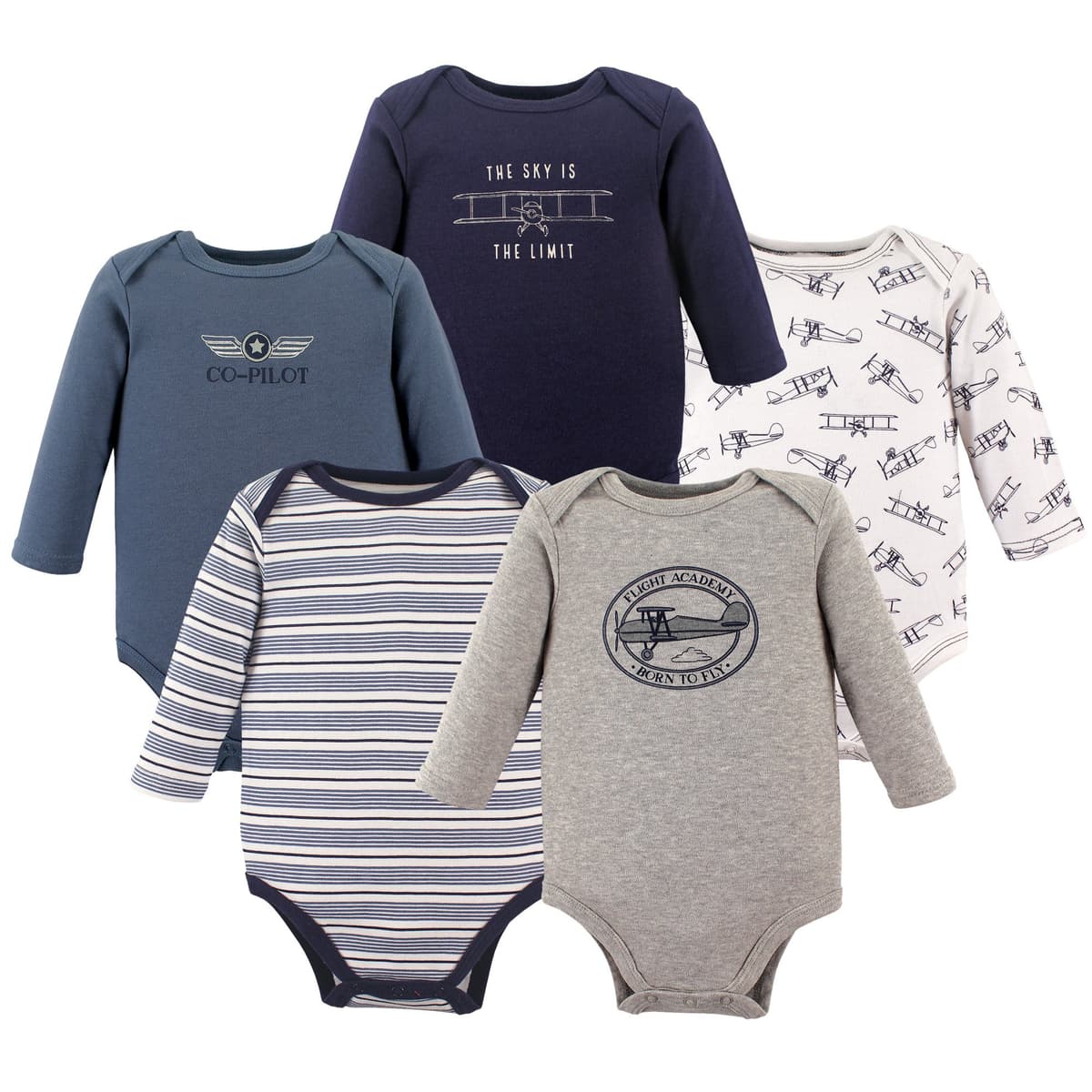 Hudson Baby unisex-baby Cotton Long-sleeve Bodysuits, Heather Gray, 3-6 Months — view 4