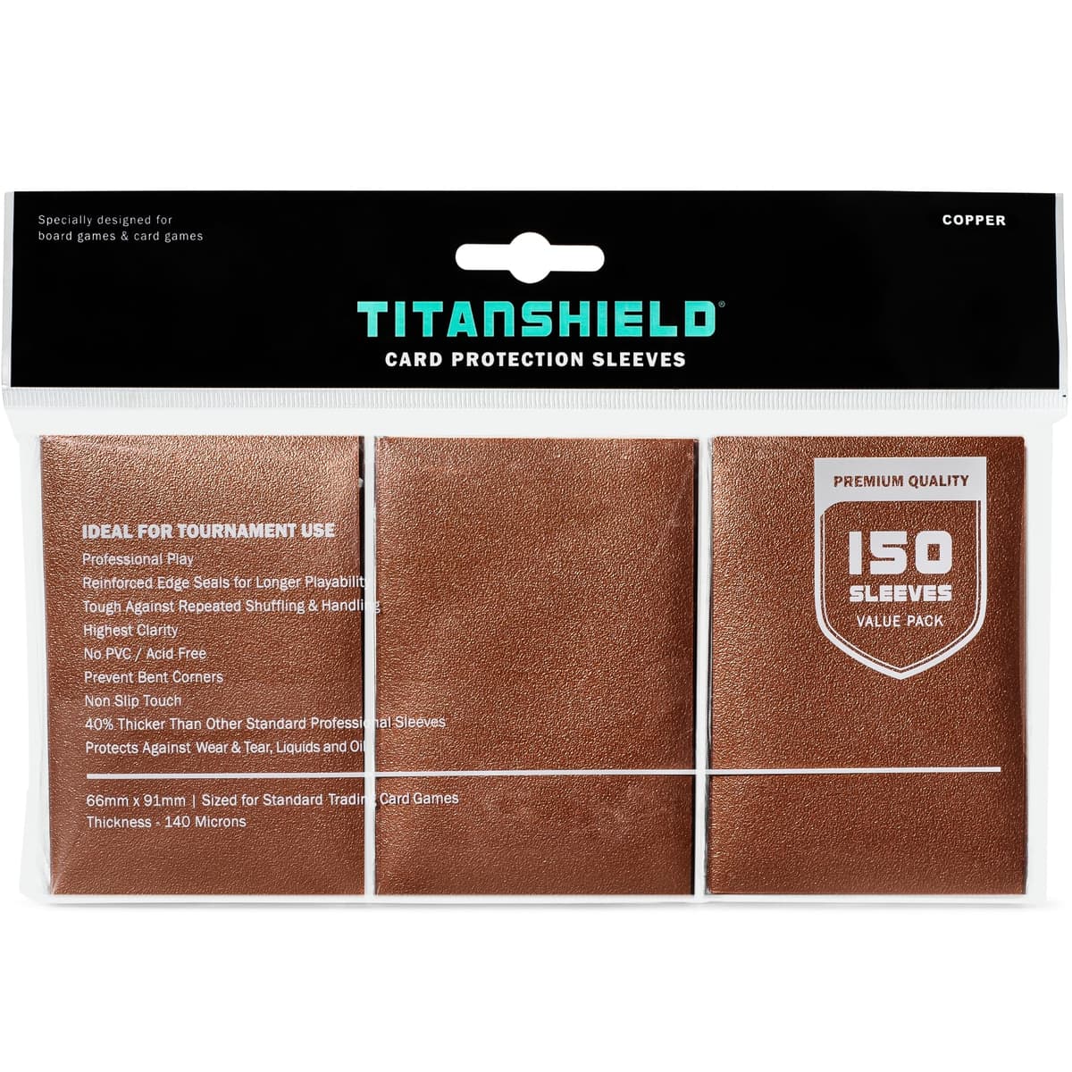 TitanShield Premium Ivory 150 Sleeves Standard Size Board Game Trading Card Sleeves Deck Protector for Magic The Gathering MTG, Baseball Collection, Dropmix — view 5