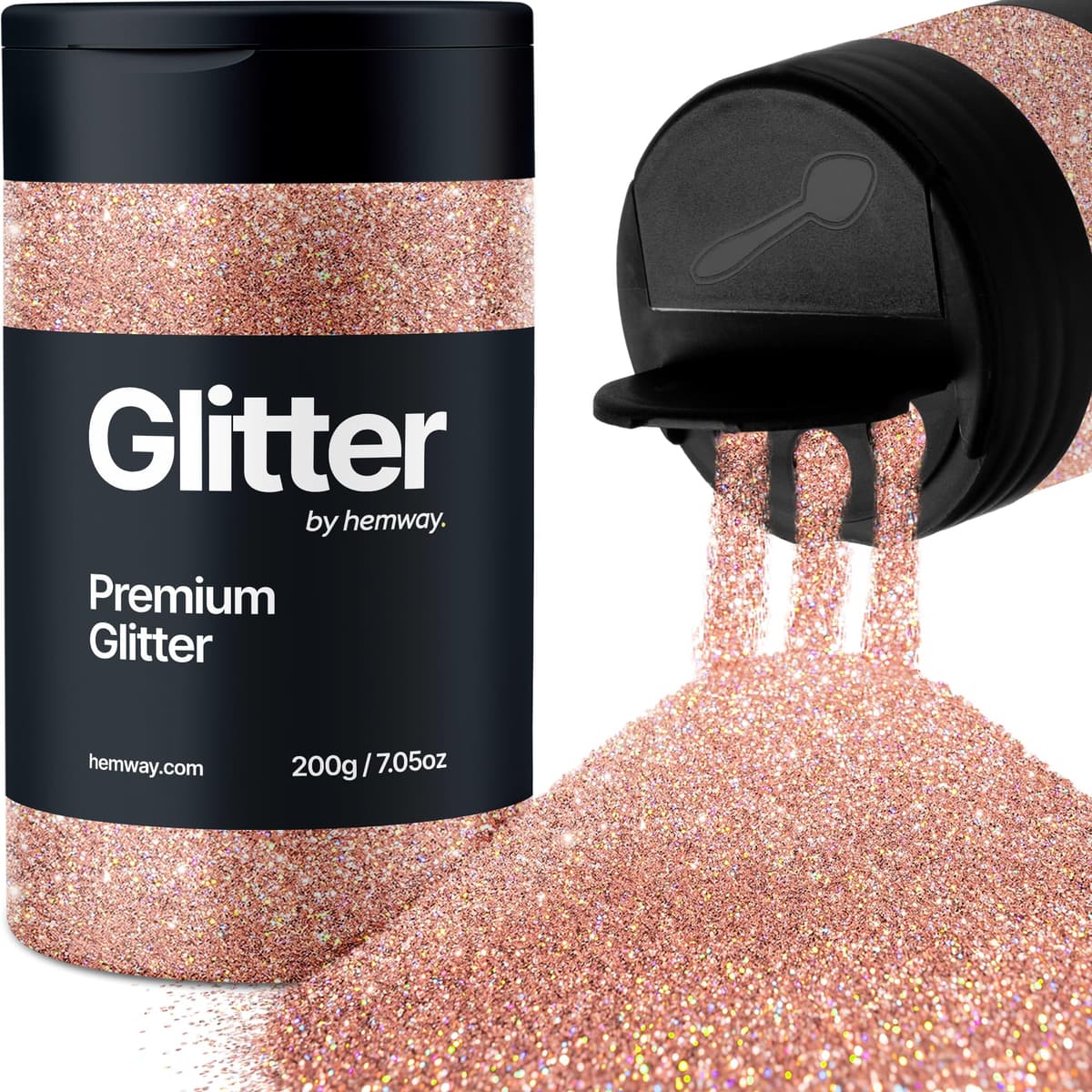 Light Rose Gold Glitter Shaker, 130g Ultrafine Glitter, Crafts 1/128" Metallic Flake Light Rose Gold Sequins, Resin & Epoxy Crafts, Decorating, Halloween, Christmas Nail, Face, Hemway — view 137
