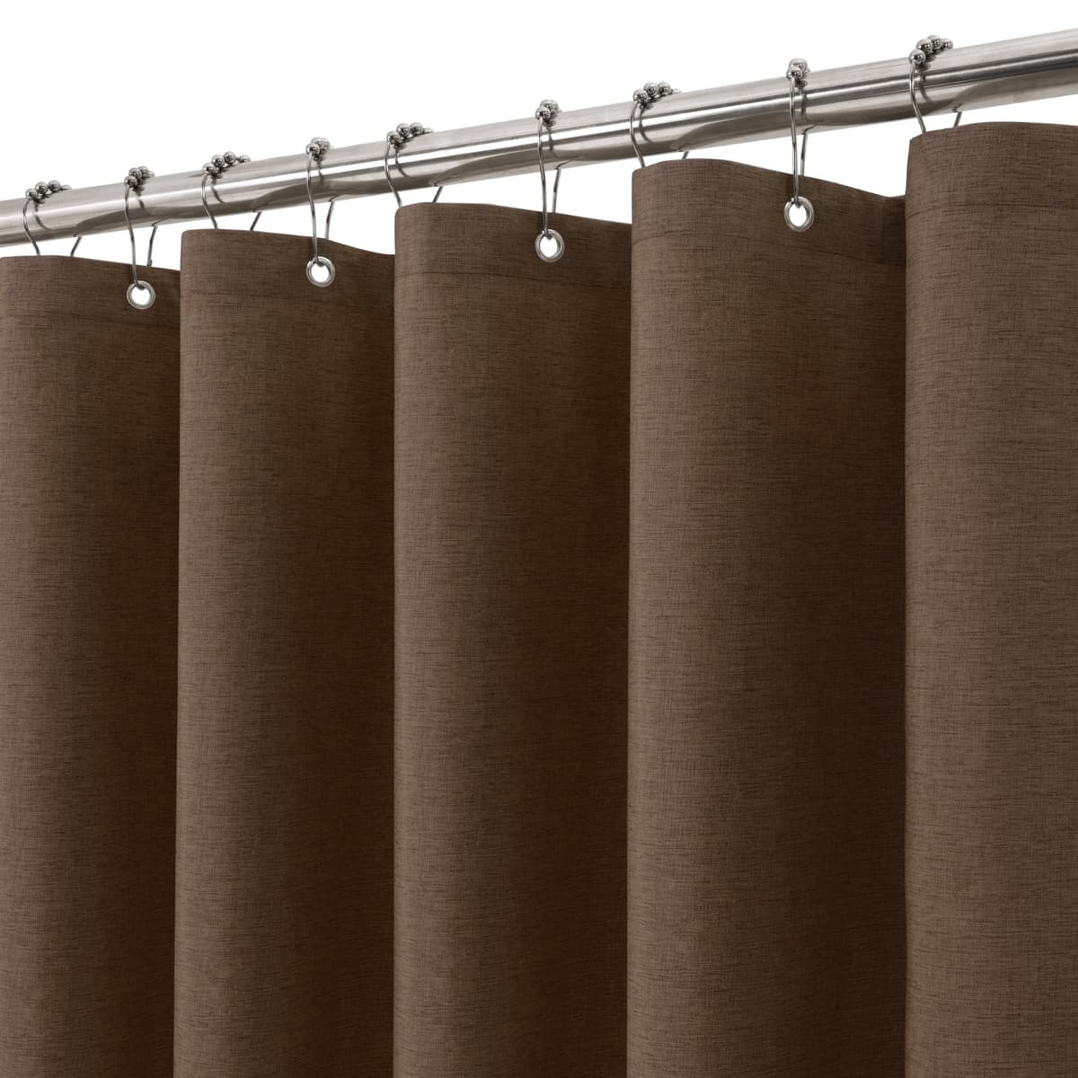Cortina de Ducha para Baño Impermeable con Ganchos de Metal Cortina de Ducha de Tela Waffle Cortina de Baño Resistente y Antimoho para Bañera o Cabina - 152 x 182 cm (Blanco) — view 35