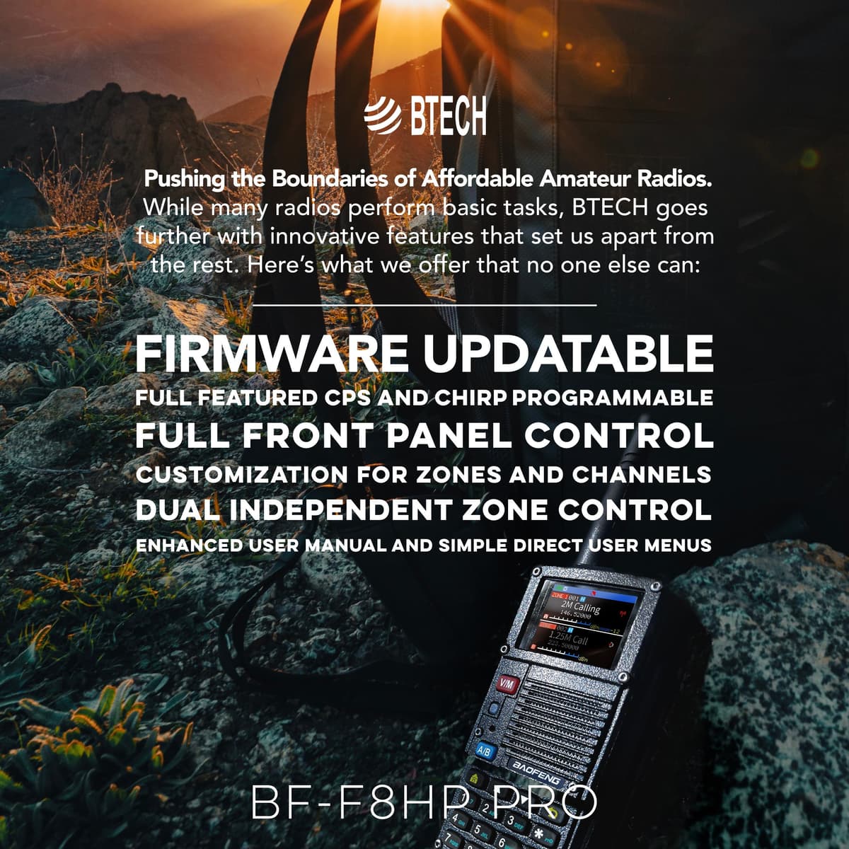 BAOFENG BF-F8HP PRO 10 W Tri-Band Two-Way Radio – UV-5R 7th Gen, 1000 Channels, GPS & NOAA Weather, Aviation/VHF/UHF/1.25 m Scanner, IP54 Rugged, USB-C Rechargeable Battery — view 3