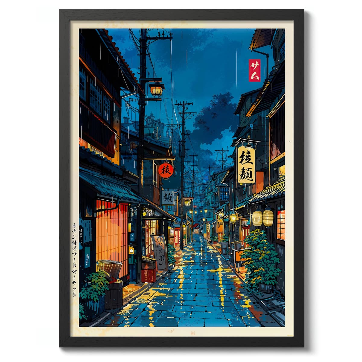 Tokyo Tea House Anime Woodblock Poster Modern Ukiyo-E, Japanese Cartoon Illustration Print, Archival Matte, A4 (Print Only) - 29.7x21cm — view 9
