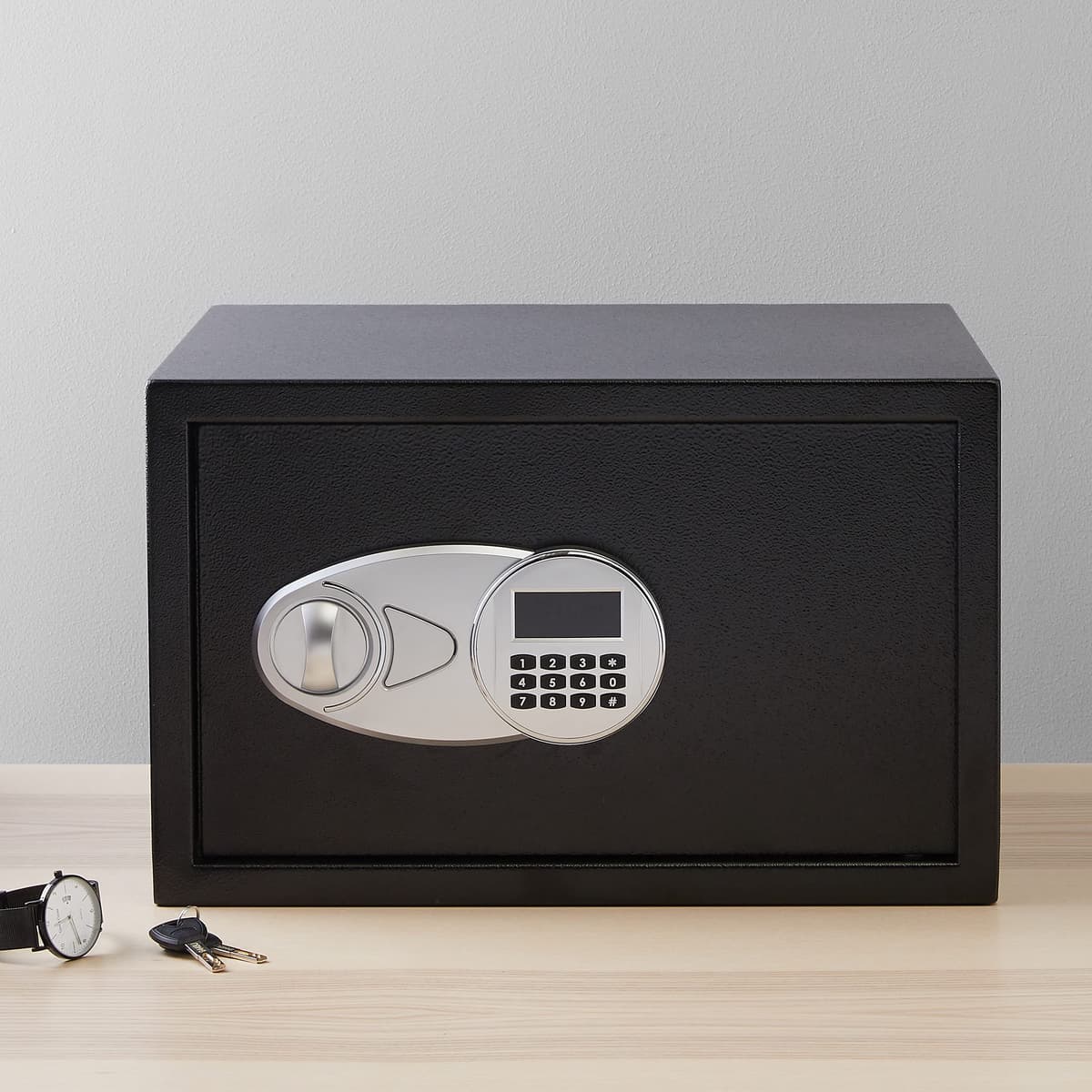 Amazon Basics Caja Fuerte de Seguridad de Acero con Cerradura con Teclado, Protege Dinero, Joyas, Documentos de identificación, 14 l, 35 cm x 25 cm x 25 cm, Color Negro — view 12