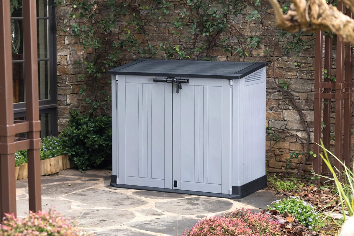 Keter Store It Out Nova Outdoor Garden Furniture Storage Shed Light Grey with Dark Grey Lid | Fade Free | All Weather Resistant | Safe and Secure | Zero Maintenance | 5 year Warranty — view 3