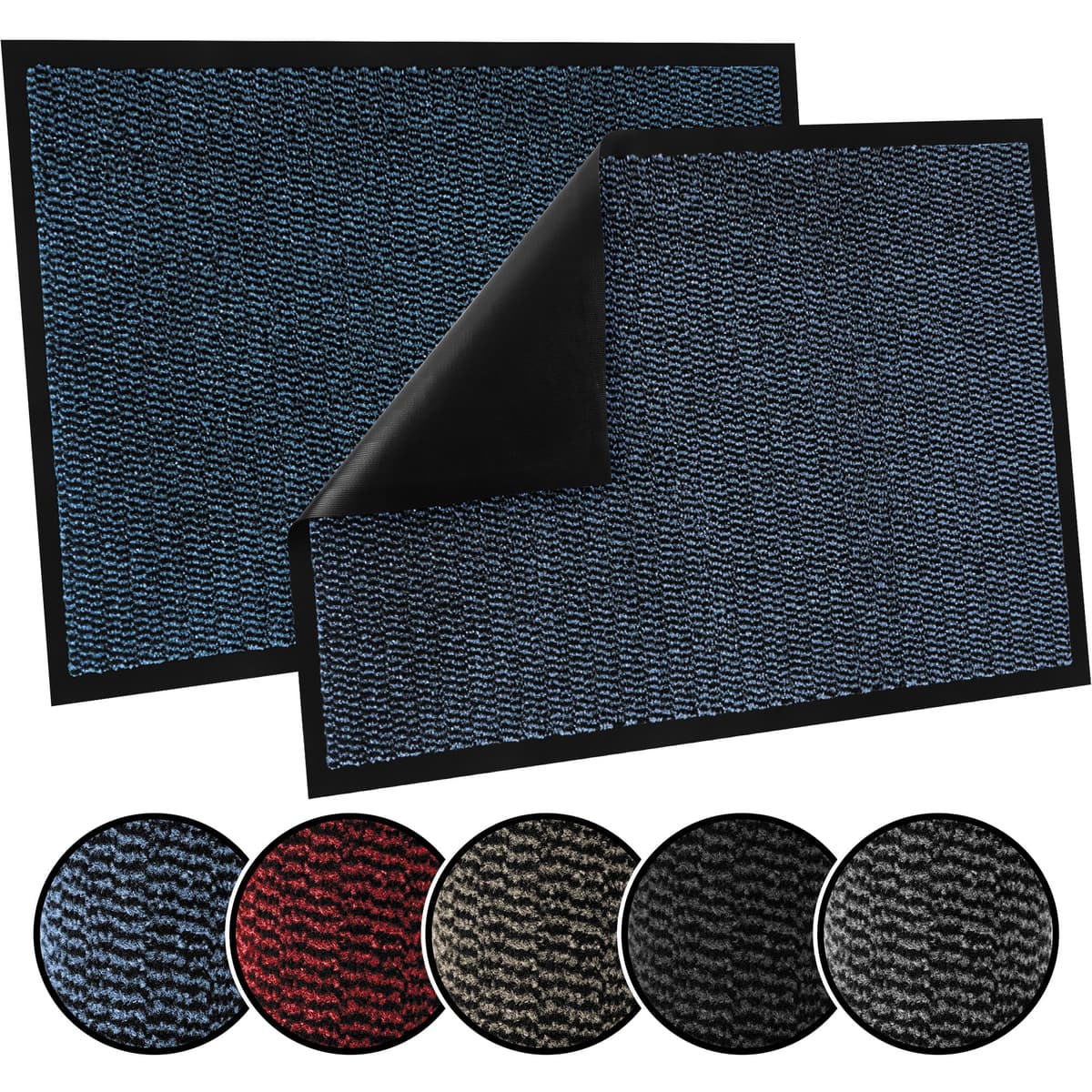 TrendMakers Door Mat Indoor & Outdoor Non-Slip Rubber Backed door mats indoor Super Absorbent Washable Dirt Trapper doormats - Durable & wrinkle-free Barrier Rug (Anthracite/Black - 40cm x 60cm) — view 15