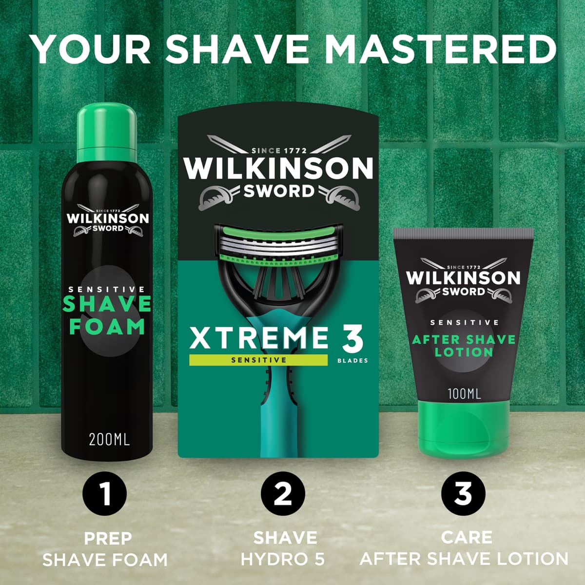 Wilkinson Sword Xtreme 3 Sensitive Men's Disposable Razors, Great Addition to Wash Bags for Men's Grooming, Great Shavers for Routine Shaving, 8 Pack — view 8