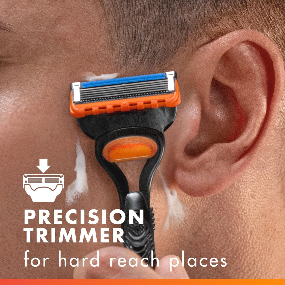 Gillette Fusion5 Razor Blades Men, Pack of 8 Razor Blade Refills with Precision Trimmer, 5 Anti-Friction Blades — view 4