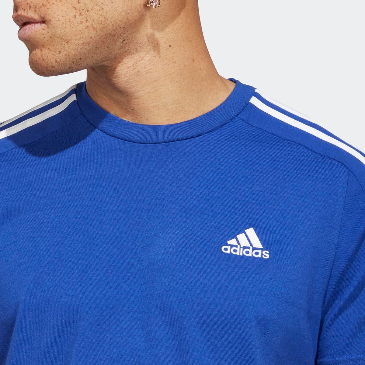 adidas Essentials Single Jersey 3-Stripes tee Camiseta de Manga Corta Hombre (Pack de 1) — view 4