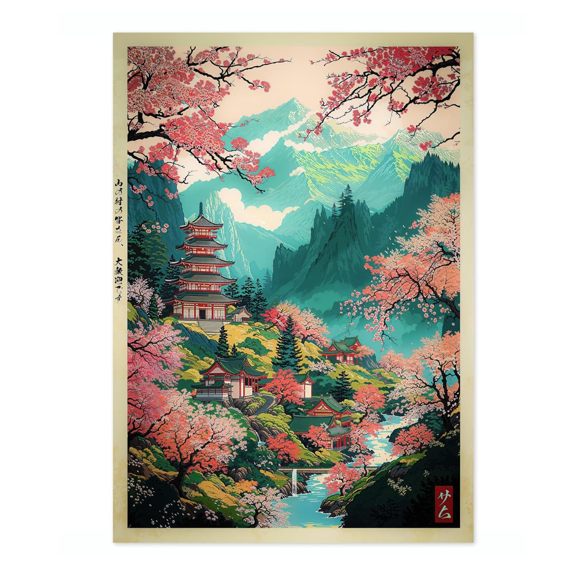 Tokyo Tea House Anime Woodblock Poster Modern Ukiyo-E, Japanese Cartoon Illustration Print, Archival Matte, A4 (Print Only) - 29.7x21cm — view 10