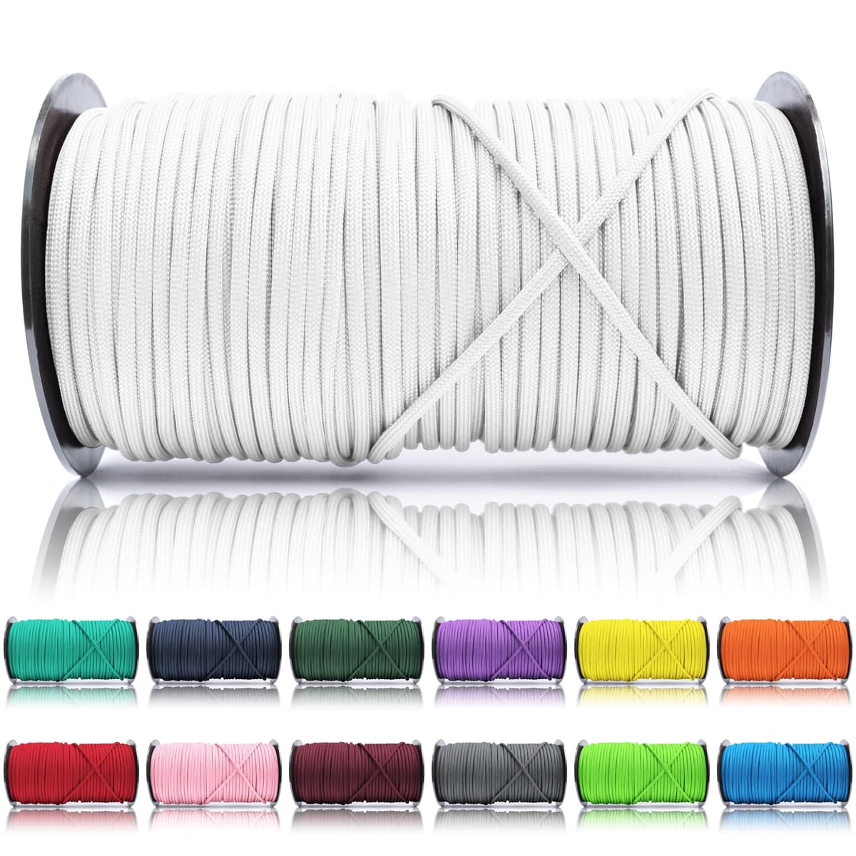 Ganzoo Paracord 550, Cuerda de 4 mm, 30 Metros, Poliéster, Tipo 3-7 Hilos Interiores, Correa de Perro Collar Pulsera, Camping Supervivencia y Cuerda Multiusos, Verde Oscuro — view 63