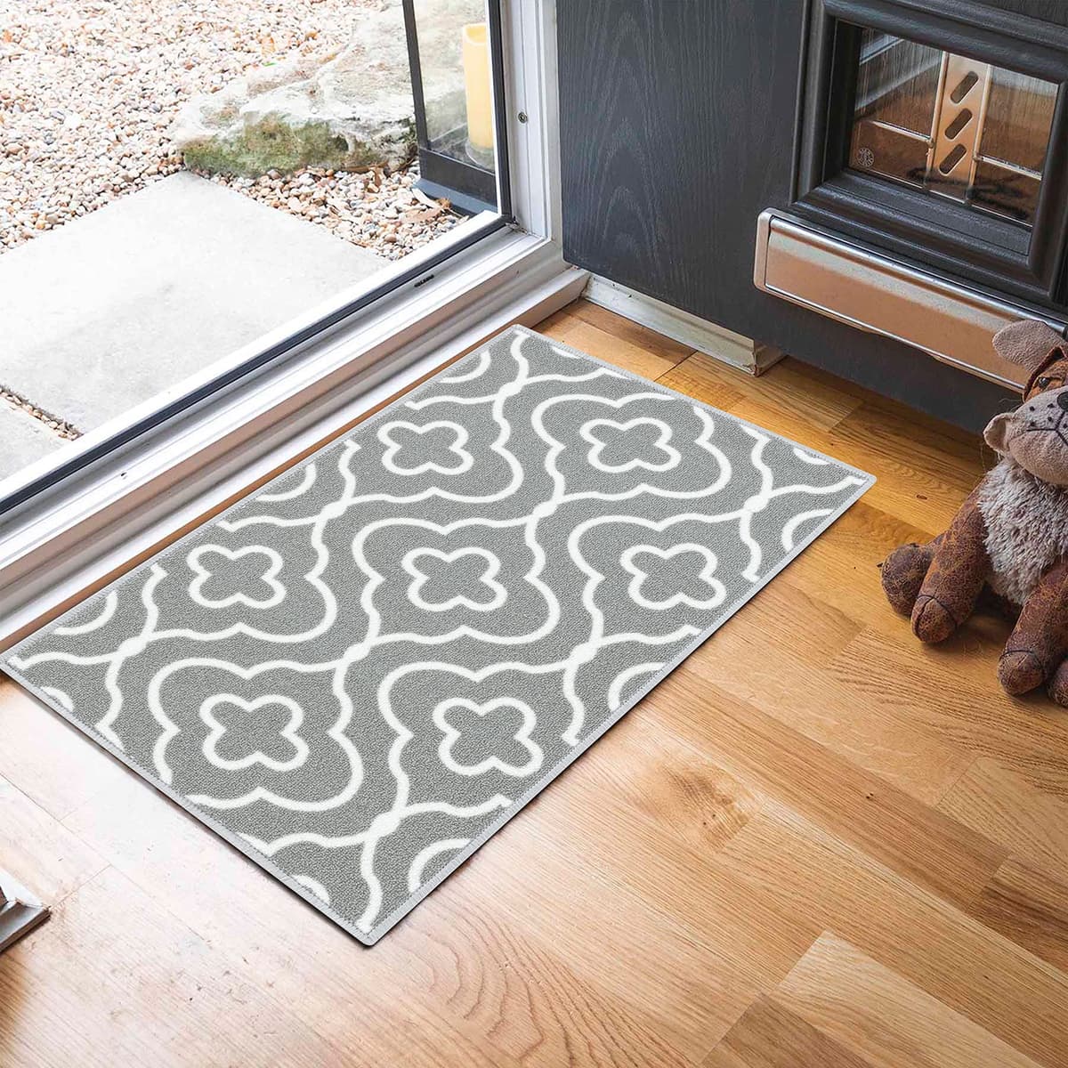 Serdim Rugs Washable Door Mat Kitchen Mats Non Slip Quatrefoil Design Hall Runner- Indoor Door Mat - Hallway-Passage Corridor Doormats - Floor Mat
