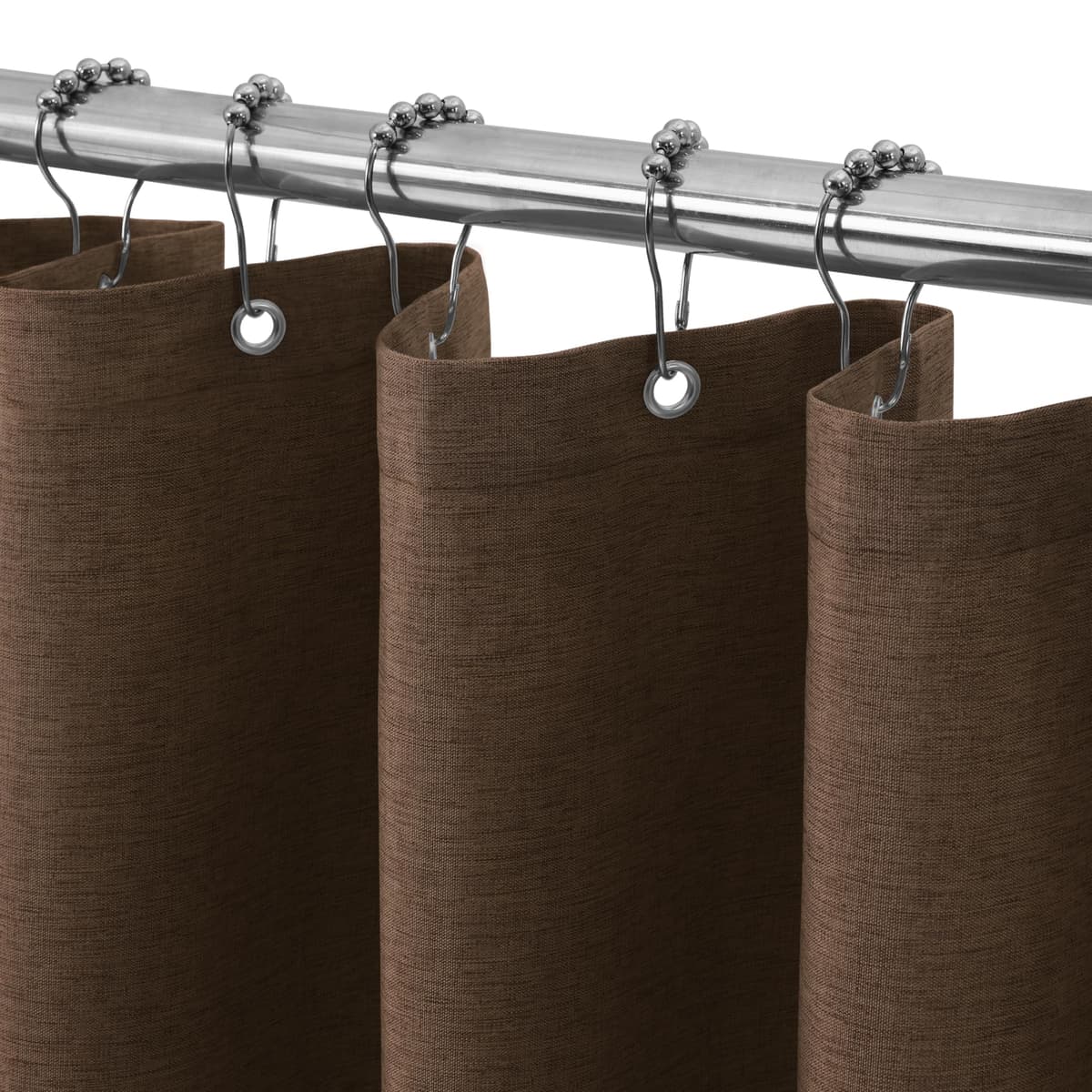 Cortina de Ducha para Baño Impermeable con Ganchos de Metal Cortina de Ducha de Tela Waffle Cortina de Baño Resistente y Antimoho para Bañera o Cabina - 152 x 182 cm (Blanco) — view 21