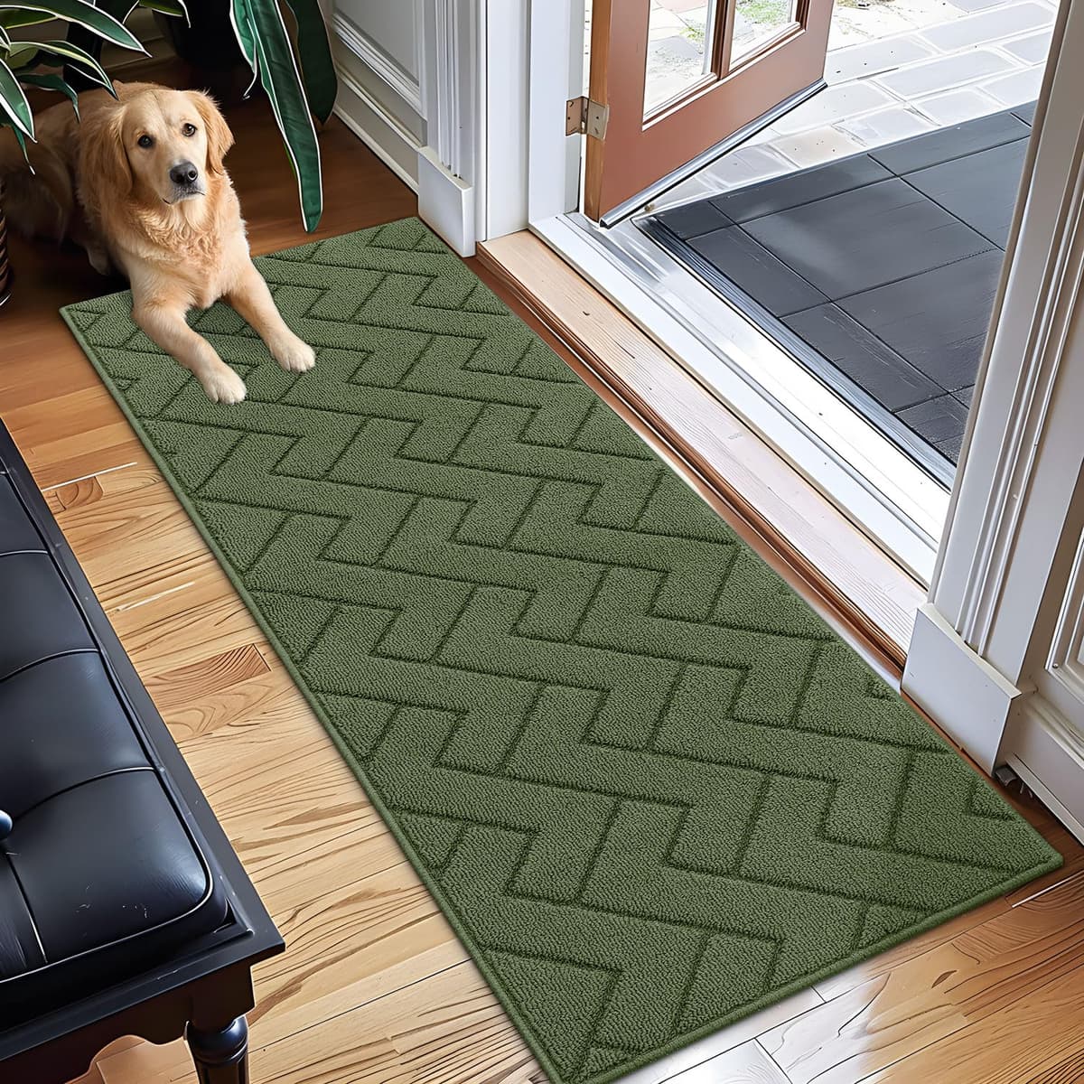 Biscpro Door Mats Indoor,Dirt Trapper Mat Absorbent Non-Slip Low Profile Doormat for Entrance,Inside, Kitchen,Front Door Mat Washable for Pets and Dogs— 50x80cm,Grey — view 39