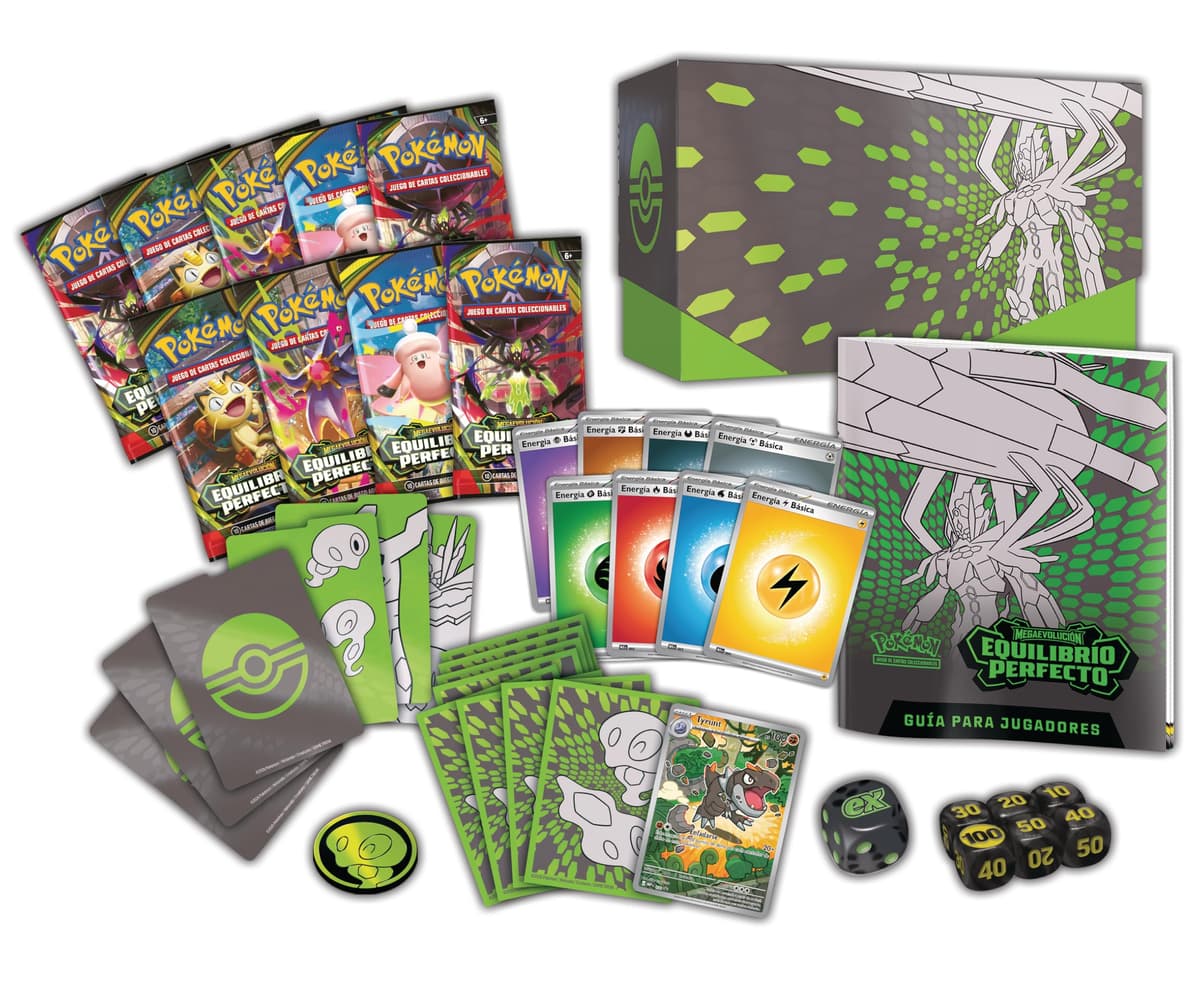 Pokémon: Caja de Entrenador Élite de Megaevolución-Equilibrio JCC Pokémon (1 Carta de promoción con ilustración expandida, 9 Sobres de Mejora y Accesorios prémium) — view 5
