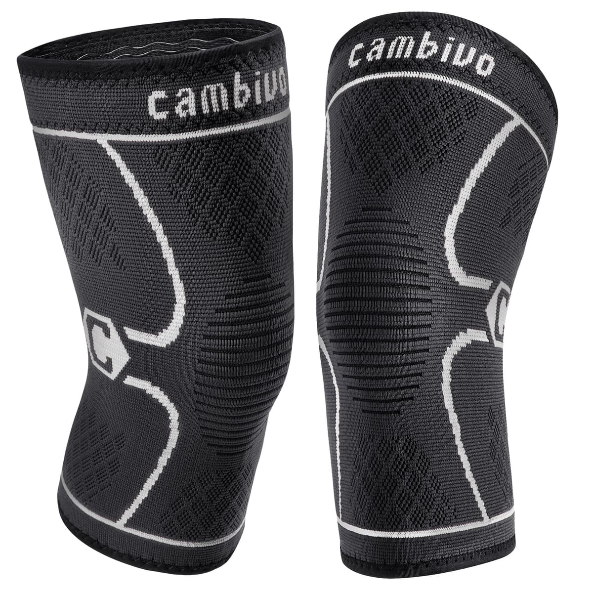 CAMBIVO 2Pcs Rodilleras Gym de Compresion, Rodilleras Menisco y Ligamento, Rodillera Transpirable y Antideslizante para Gym, Voleibol, Baloncesto, Correr, Bicicleta, Unisex — view 22