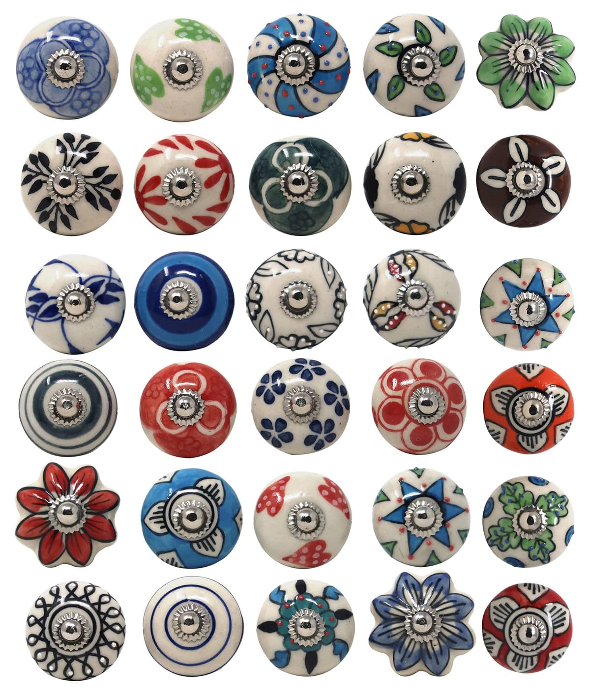 Ajuny Vintage Juego de 20 Pomos de Cerámica Blanca para Cómoda Cajón Armario Cocina Moderna Baño y Dormitorio Tiradores Decorativos Hechos a Mano — view 17