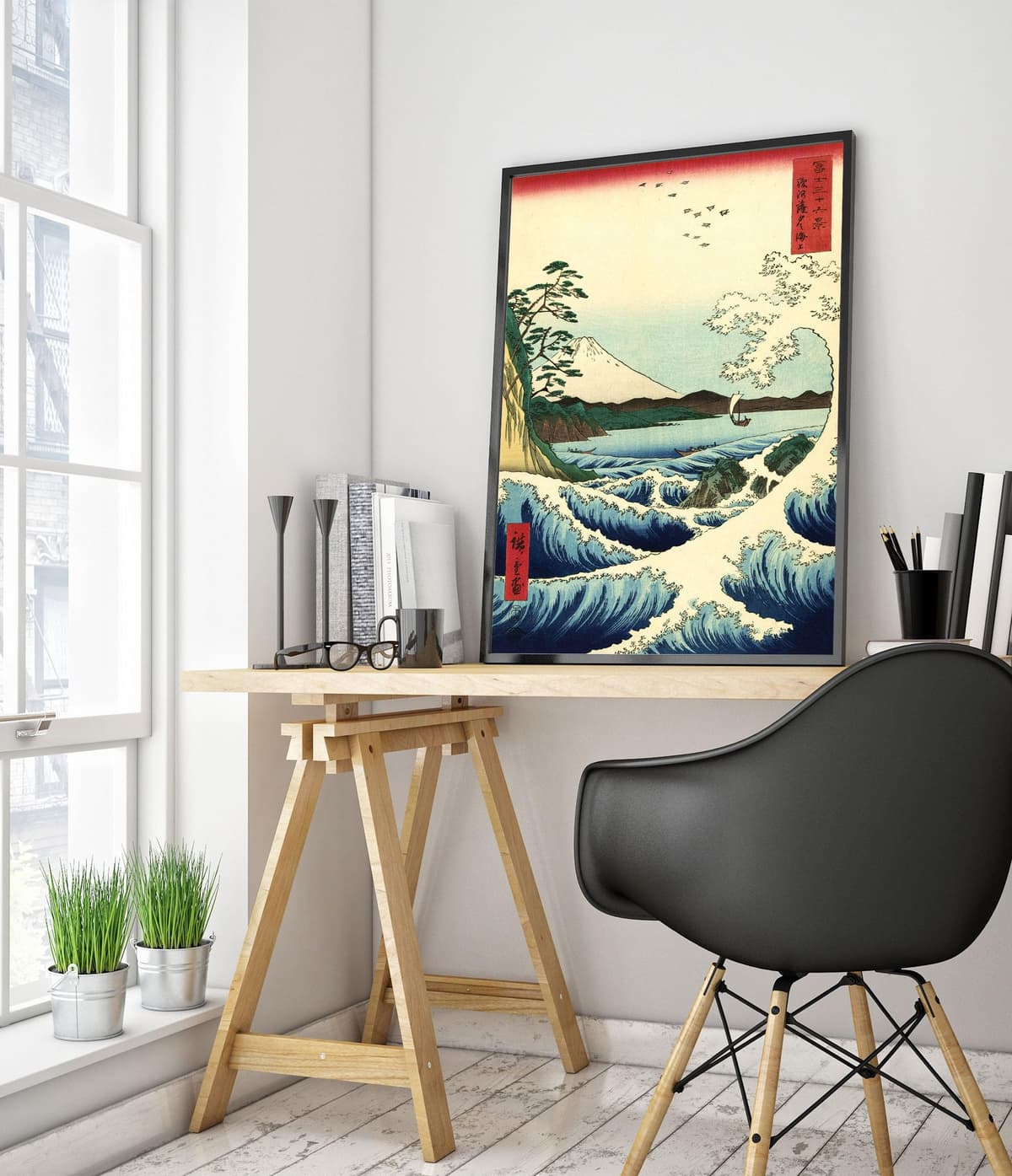 A Great Wave Off Fuji Japanese Woodblock Print, Vintage Aesthetic Poster Japan Wall Art Exhibition Ukiyo-E Home Decor, Archival Matte, A2 (Print Only) - 59.4x42cm — view 2