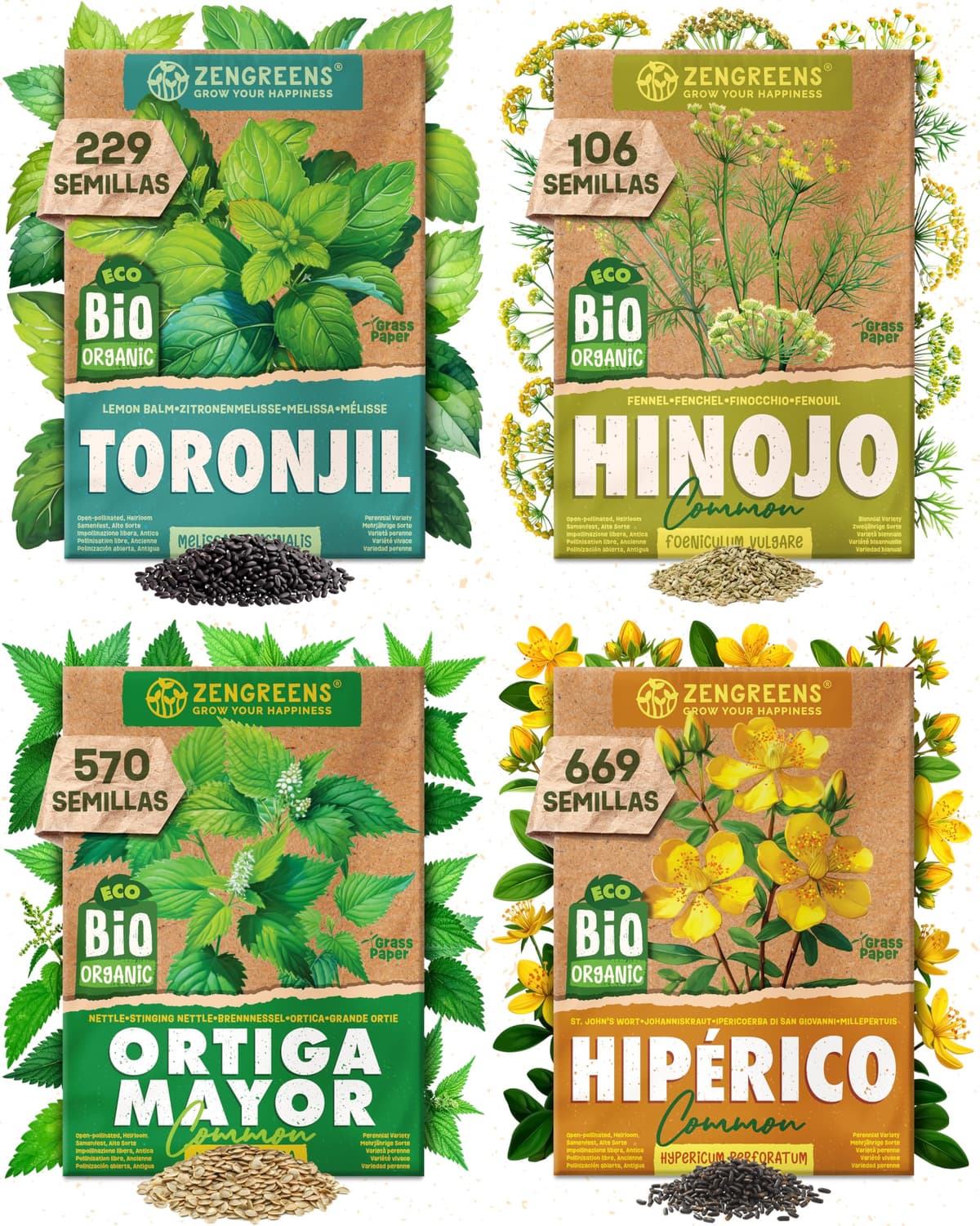 ZenGreens® - Set de semillas de hierbas medicinales y para infusiones eco - 10 variedades para cultivar fácilmente en el jardín, balcón o parterre elevado - Sementes verduras — view 13