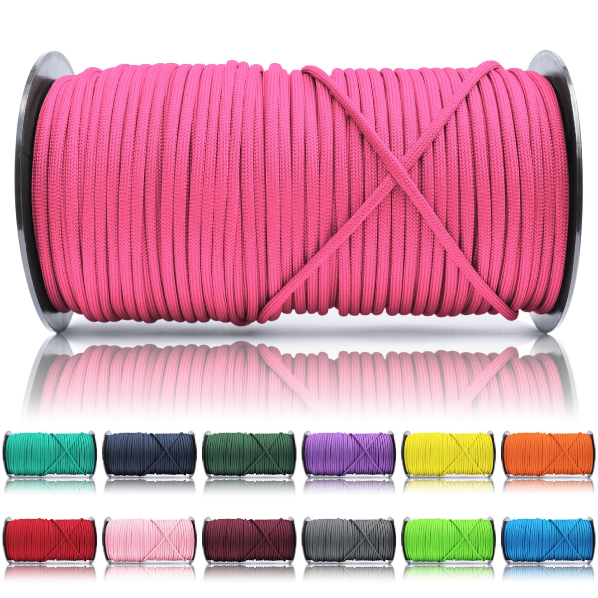 Ganzoo Paracord 550, Cuerda de 4 mm, 30 Metros, Poliéster, Tipo 3-7 Hilos Interiores, Correa de Perro Collar Pulsera, Camping Supervivencia y Cuerda Multiusos, Verde Oscuro — view 58