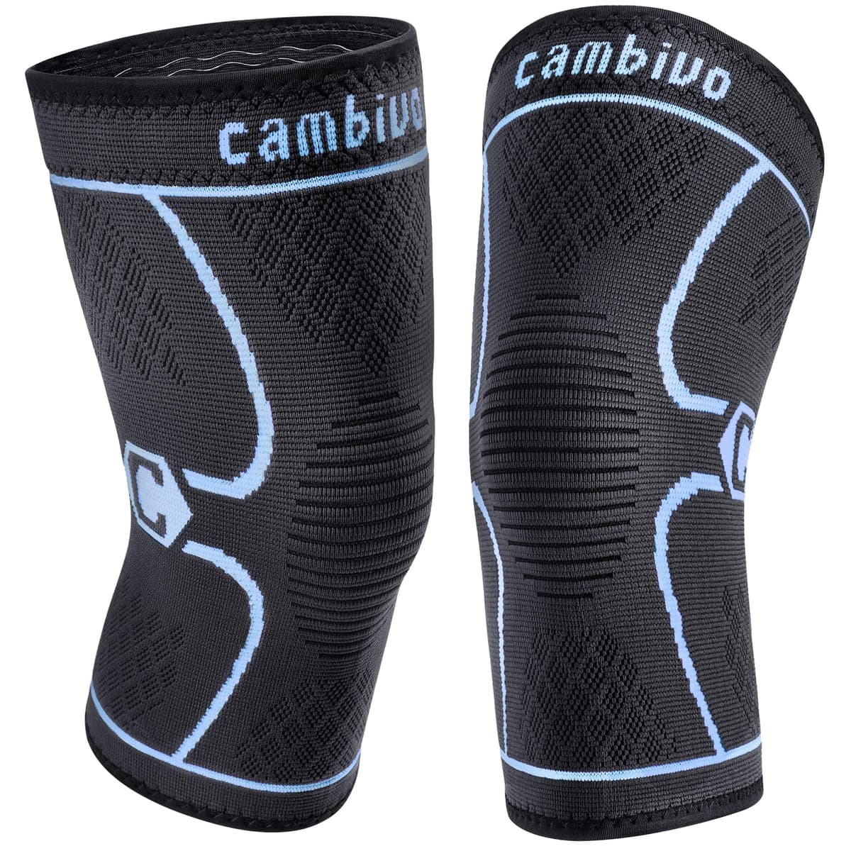 CAMBIVO 2Pcs Rodilleras Gym de Compresion, Rodilleras Menisco y Ligamento, Rodillera Transpirable y Antideslizante para Gym, Voleibol, Baloncesto, Correr, Bicicleta, Unisex — view 17