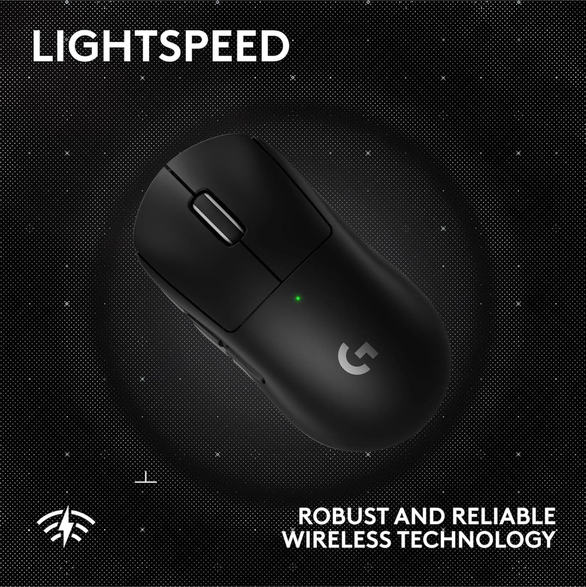 Logitech G PRO X SUPERLIGHT 2 SE wireless gaming mouse, 60 g pro-grade mouse with 5 programmable buttons, 44K DPI sensor, 888+ IPS, 1 kHz report rate, USB-C charging for PC/Mac - Black Black SUPERLIGHT SE - 1K Polling - Symmetrical Mouse — view 3