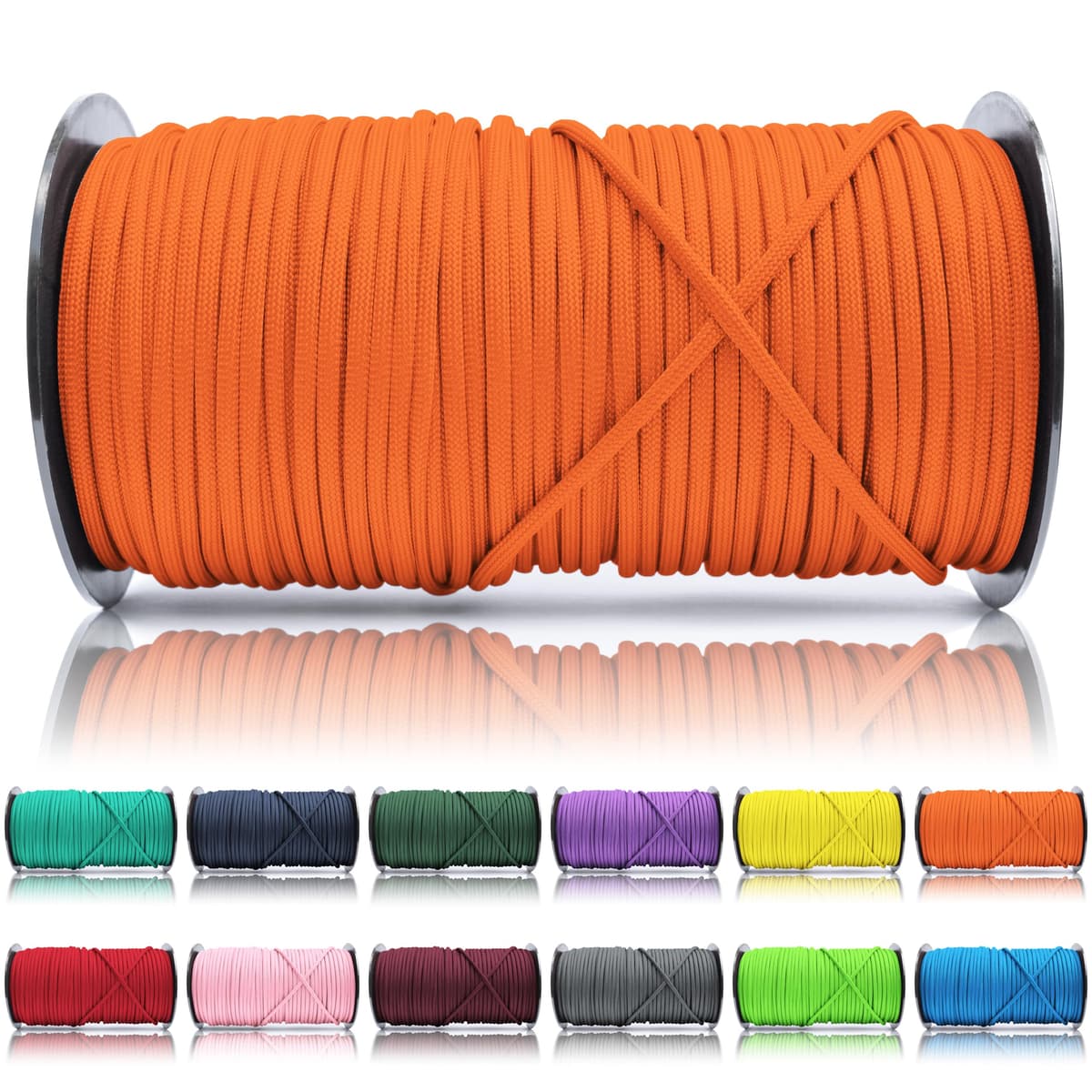 Ganzoo Paracord 550, Cuerda de 4 mm, 30 Metros, Poliéster, Tipo 3-7 Hilos Interiores, Correa de Perro Collar Pulsera, Camping Supervivencia y Cuerda Multiusos, Verde Oscuro — view 94