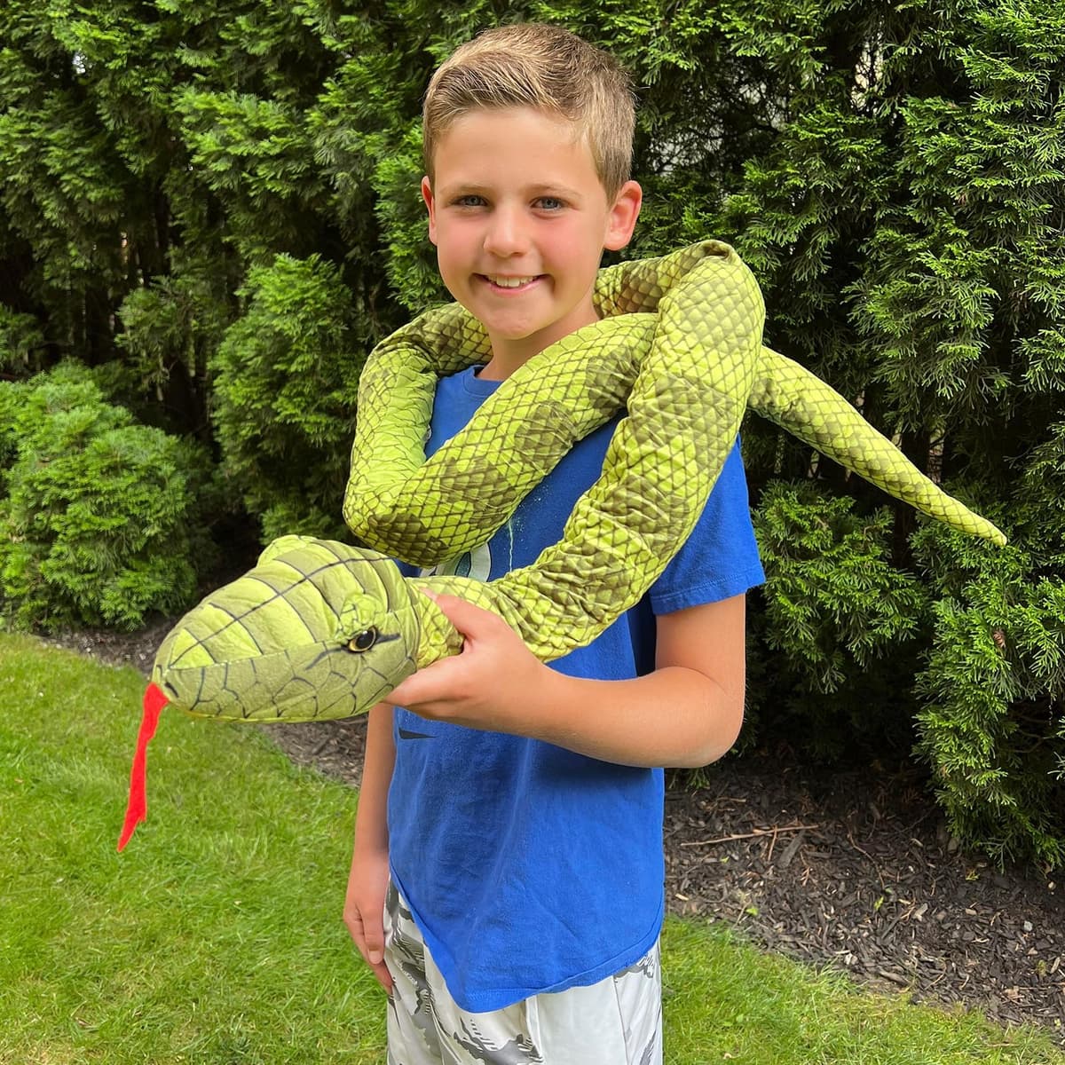 MorisMos Giant Snake Teddy Stuffed Animal, 200cm Green Mom Snake Plush with kawaii Baby Inside, Cuddly Big Soft Toy Large Fluffy Gift for Kids Birthday Valentines Deco — view 5
