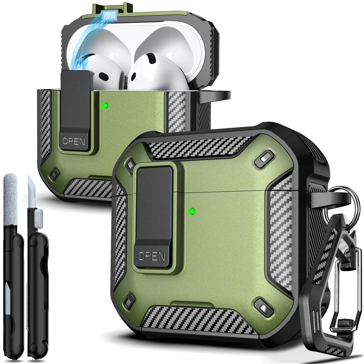 R-fun Compatible con AirPods Pro 2 Gen (Cubierta Auto emergente) con Kit de Limpieza, para Airpods Pro 2/1 Gen (2023/2022/2019), para Estuche Airpods Pro (USB-C/Lightning),Negro — view 29