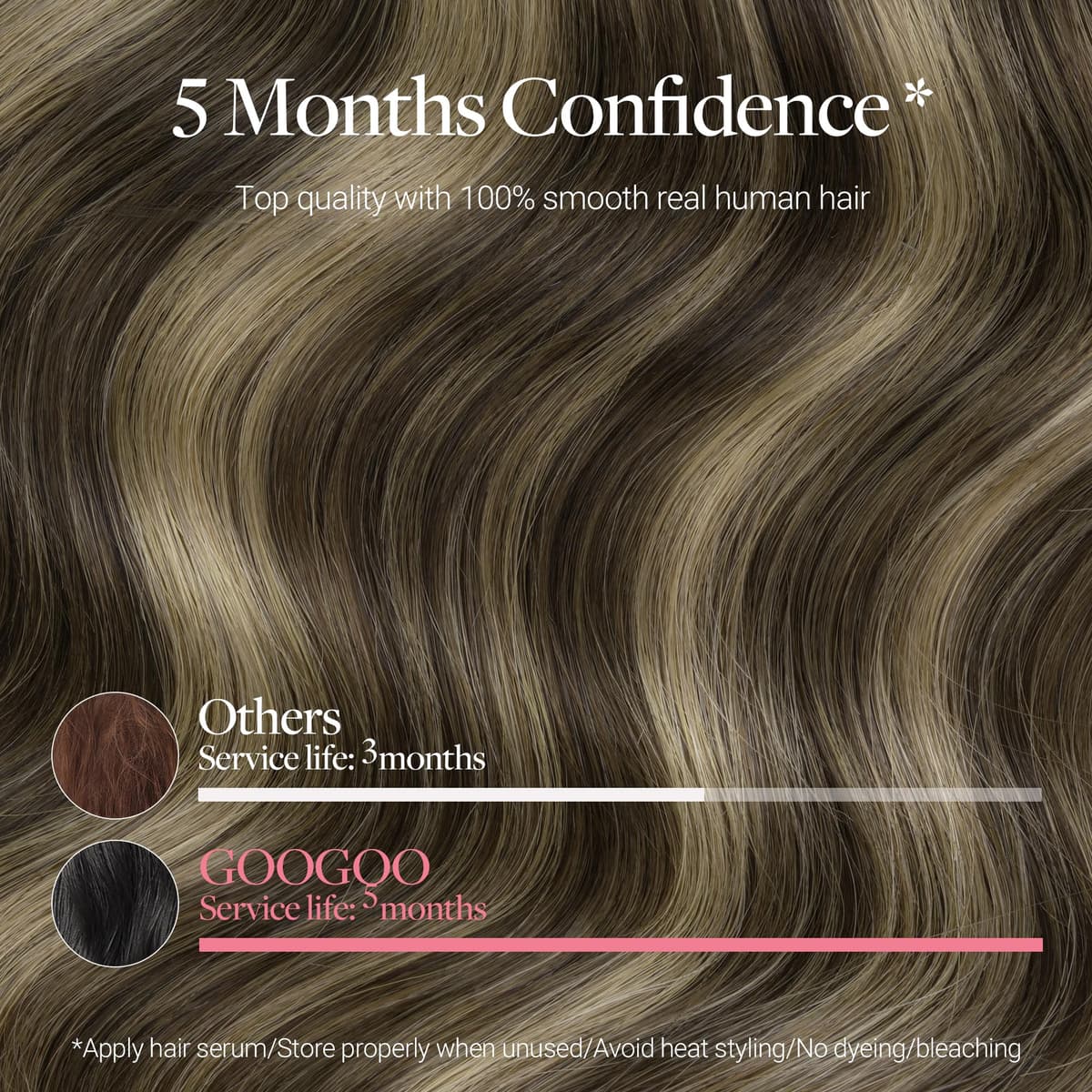 GOO GOO Clip in Hair Extensions Human Hair, 18inch 150g 9Pcs, #2 Dark Brown, Hair extensions for women, Human Hair Extensions Clip in — view 182